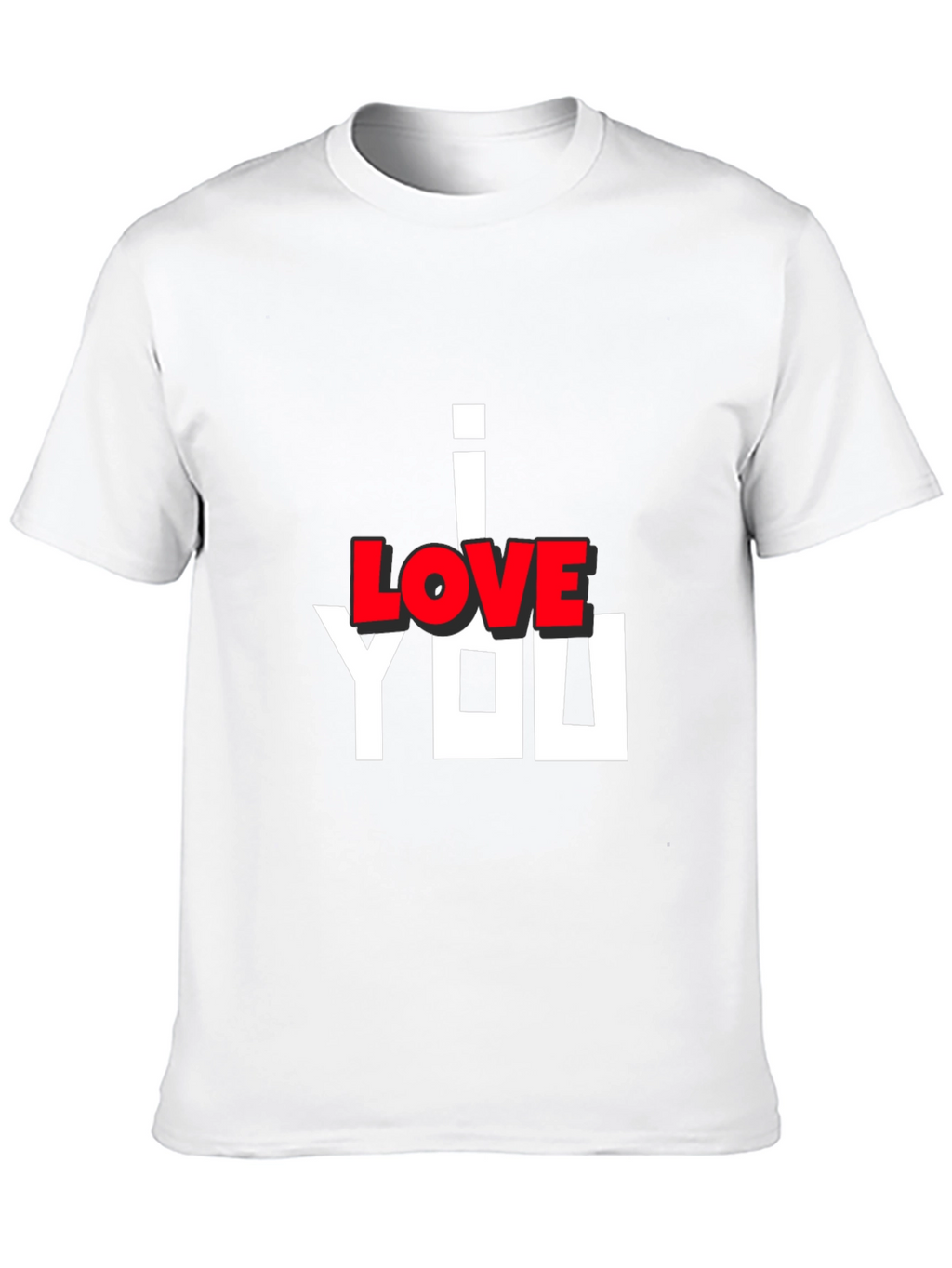 I Love You Graphic Print Black T-Shirt