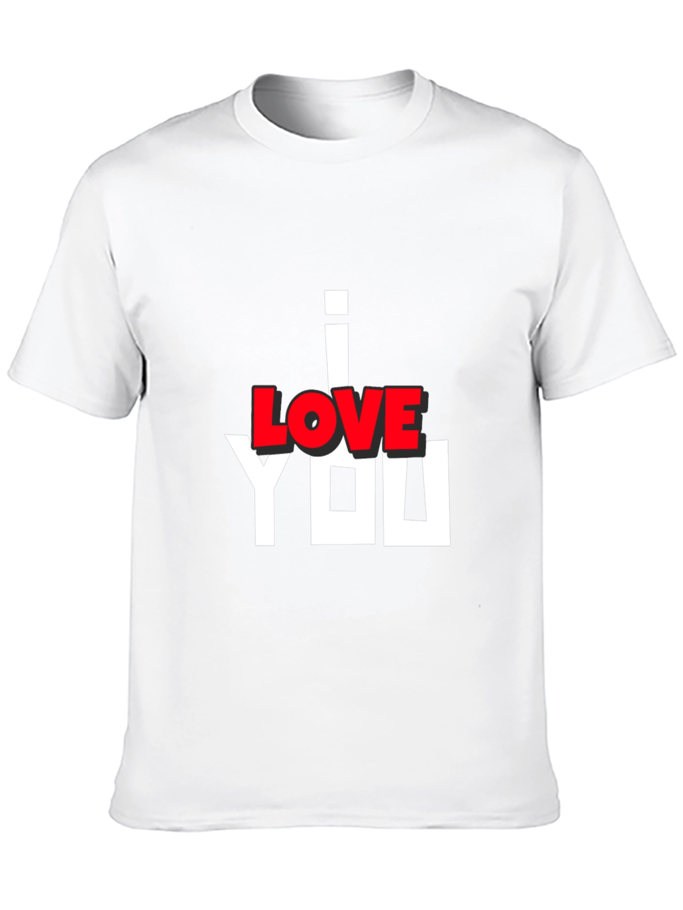 I Love You Graphic Print Black T-Shirt