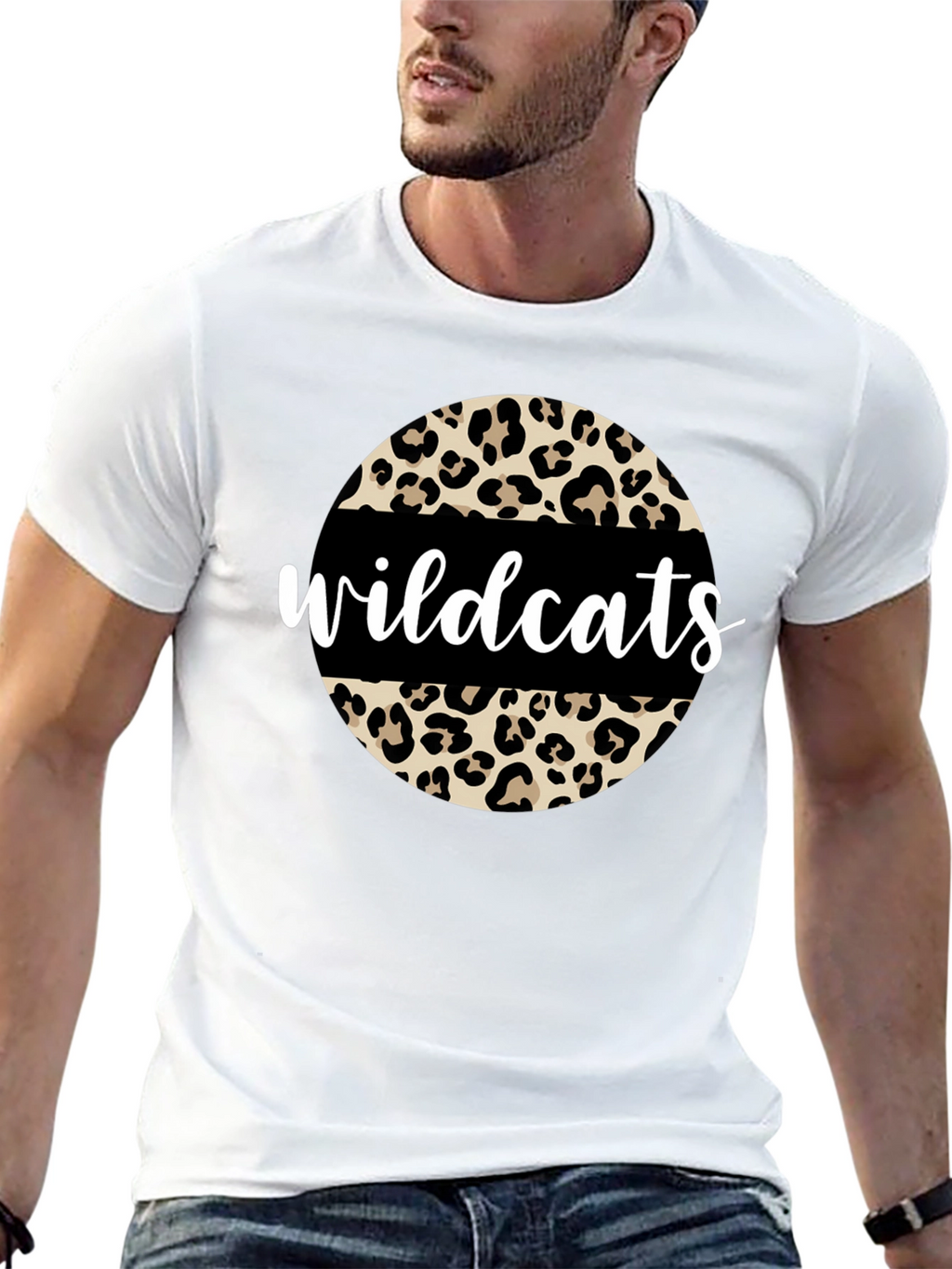 Wildcats Leopard Print Graphic T-Shirt