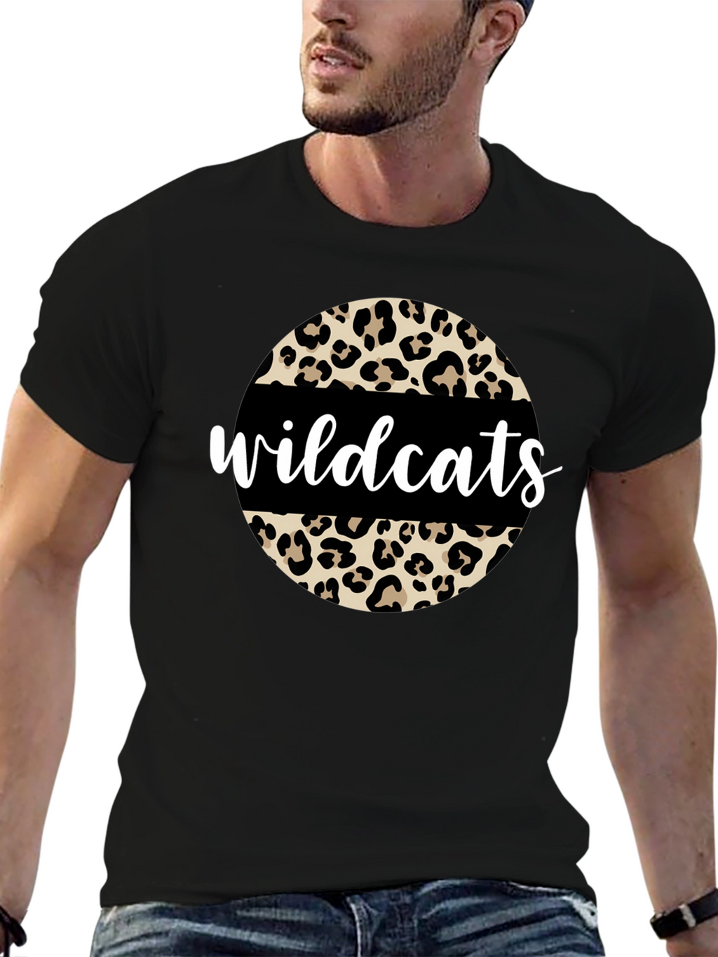 Wildcats Leopard Print Graphic T-Shirt