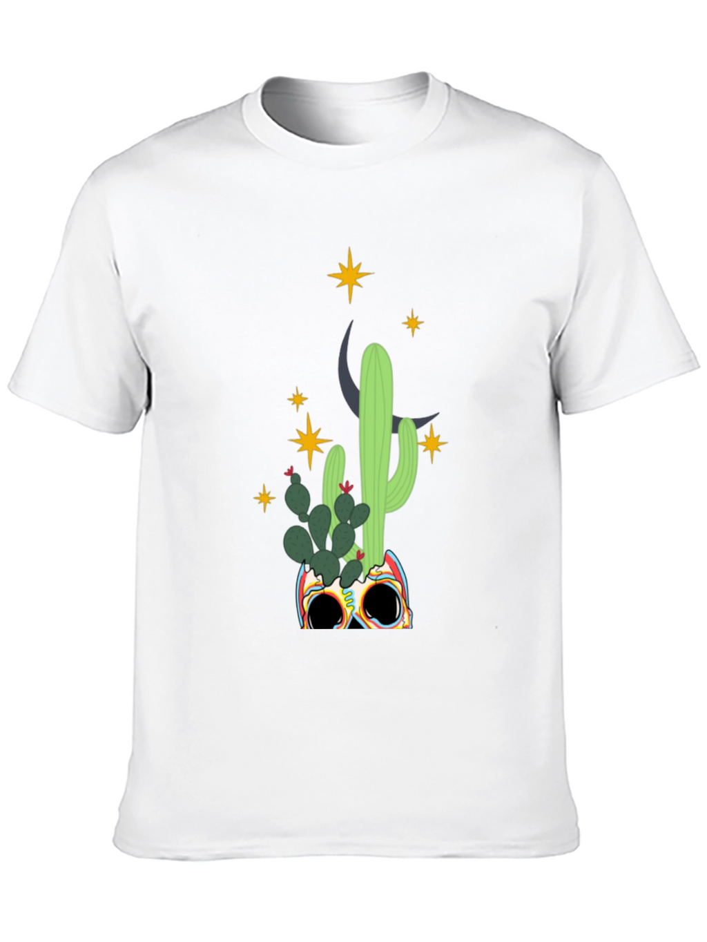 Cactus Skull Graphic Tee - Mens Black T-Shirt
