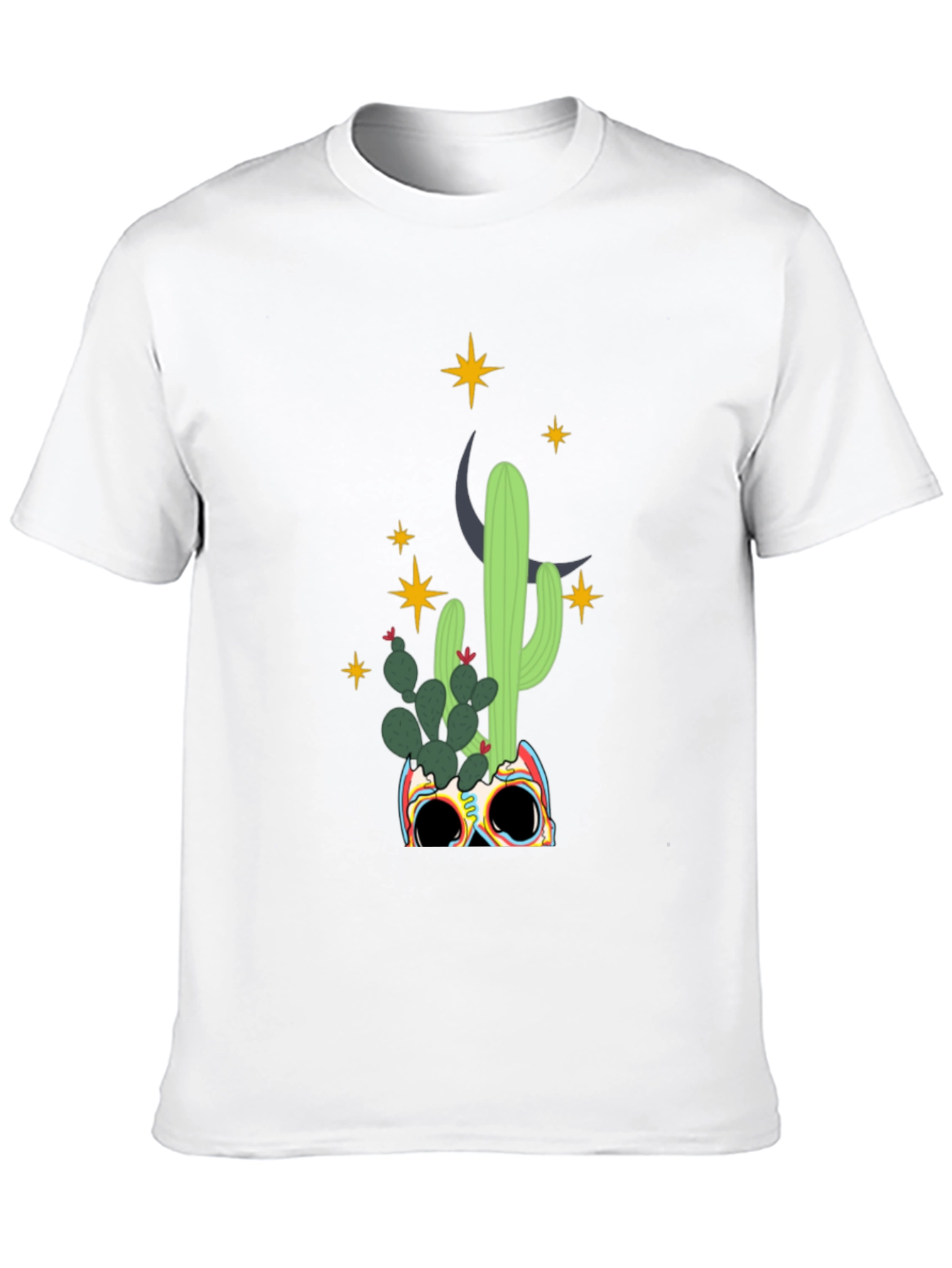 Cactus Skull Graphic Tee - Mens Black T-Shirt