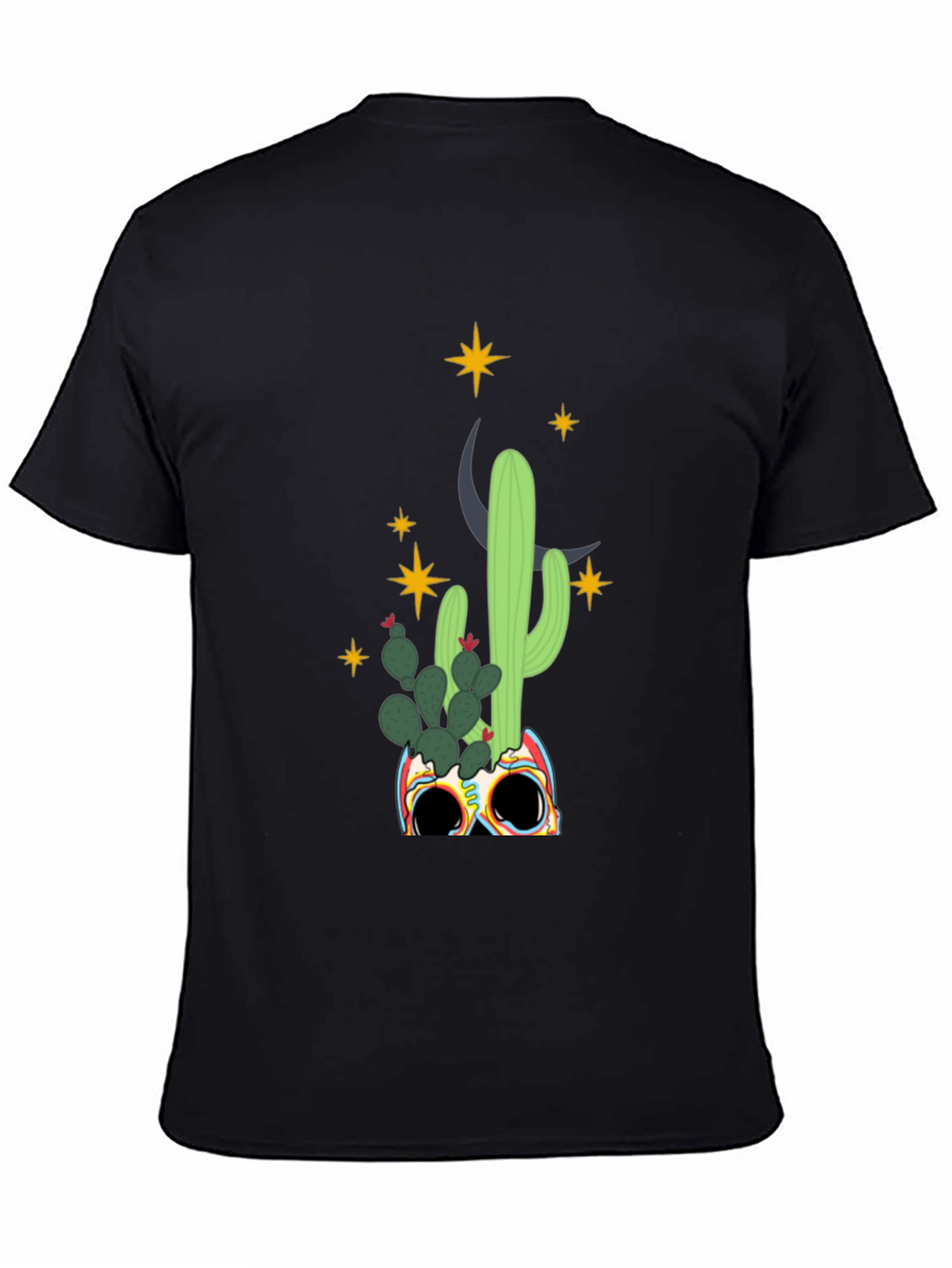 Cactus Skull Graphic Tee - Mens Black T-Shirt