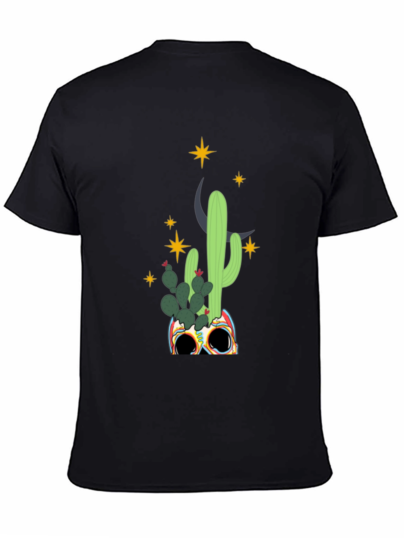 Cactus Skull Graphic Tee - Mens Black T-Shirt