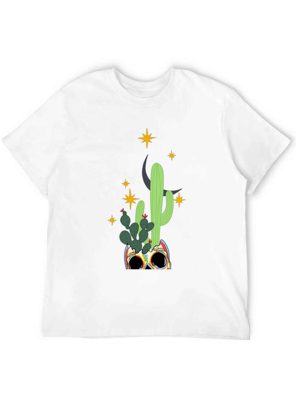 Cactus Skull Graphic Tee - Mens Black T-Shirt