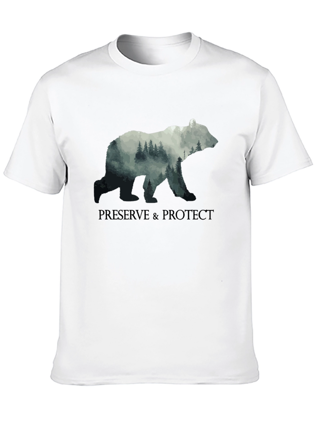 Preserve & Protect Nature Bear Graphic Tee - Black