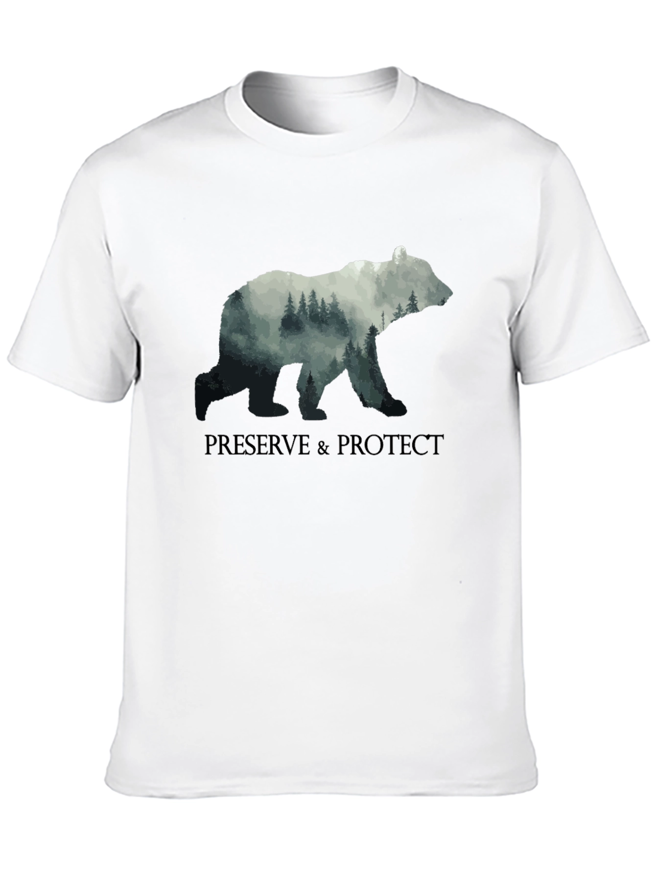 Preserve & Protect Nature Bear Graphic Tee - Black