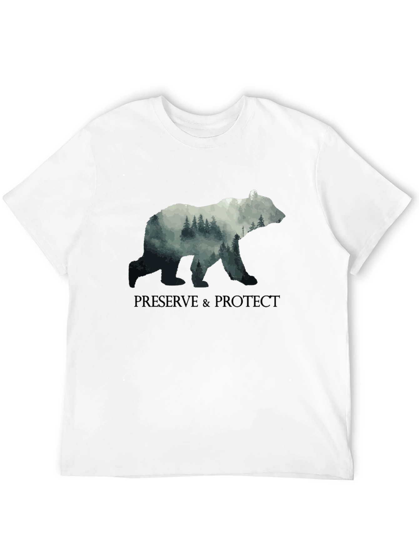 Preserve & Protect Nature Bear Graphic Tee - Black