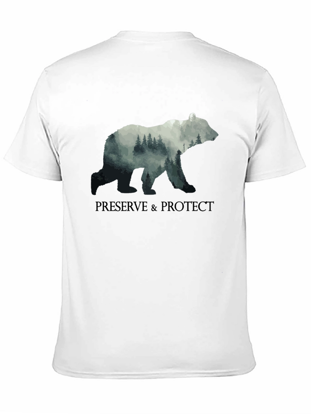 Preserve & Protect Nature Bear Graphic Tee - Black