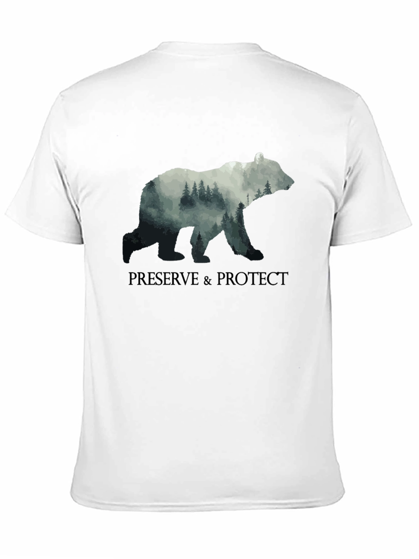 Preserve & Protect Nature Bear Graphic Tee - Black