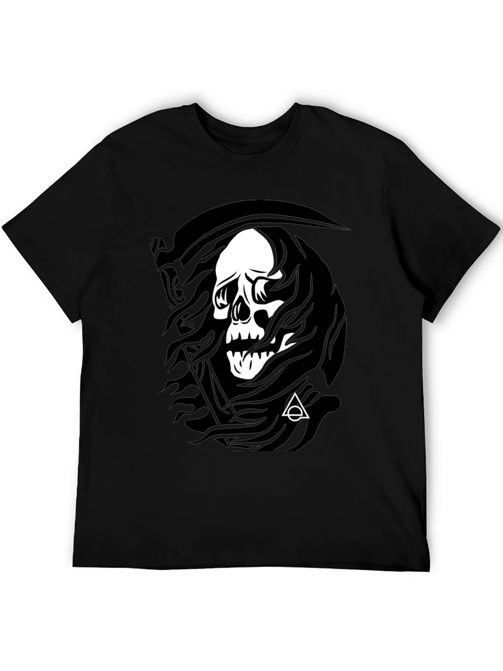 Grim Reaper Skull Graphic Black T-Shirt