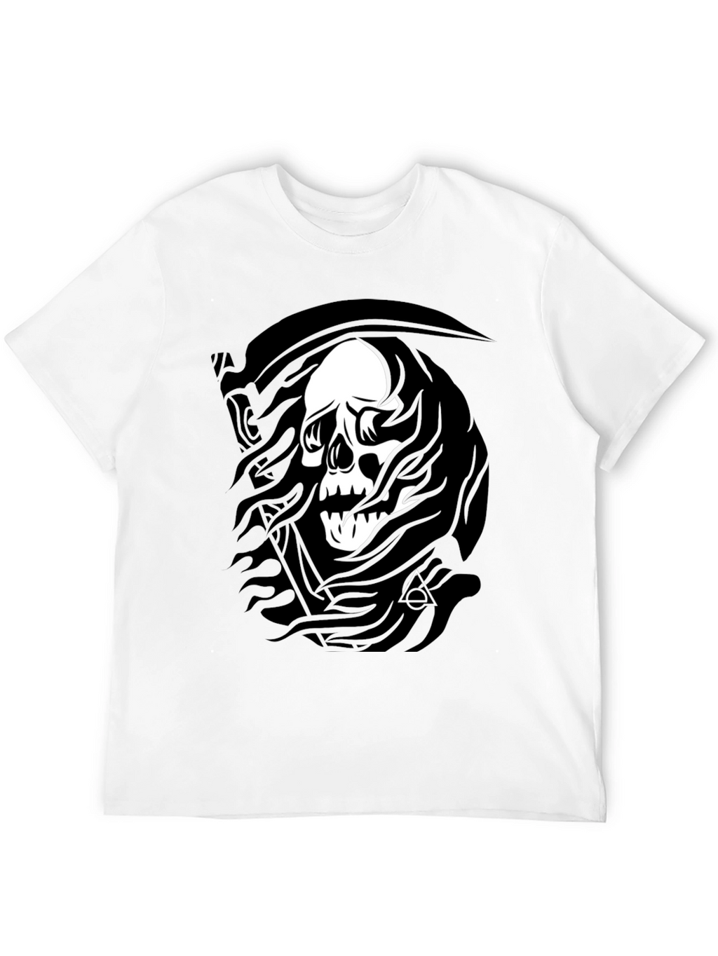 Grim Reaper Skull Graphic Black T-Shirt