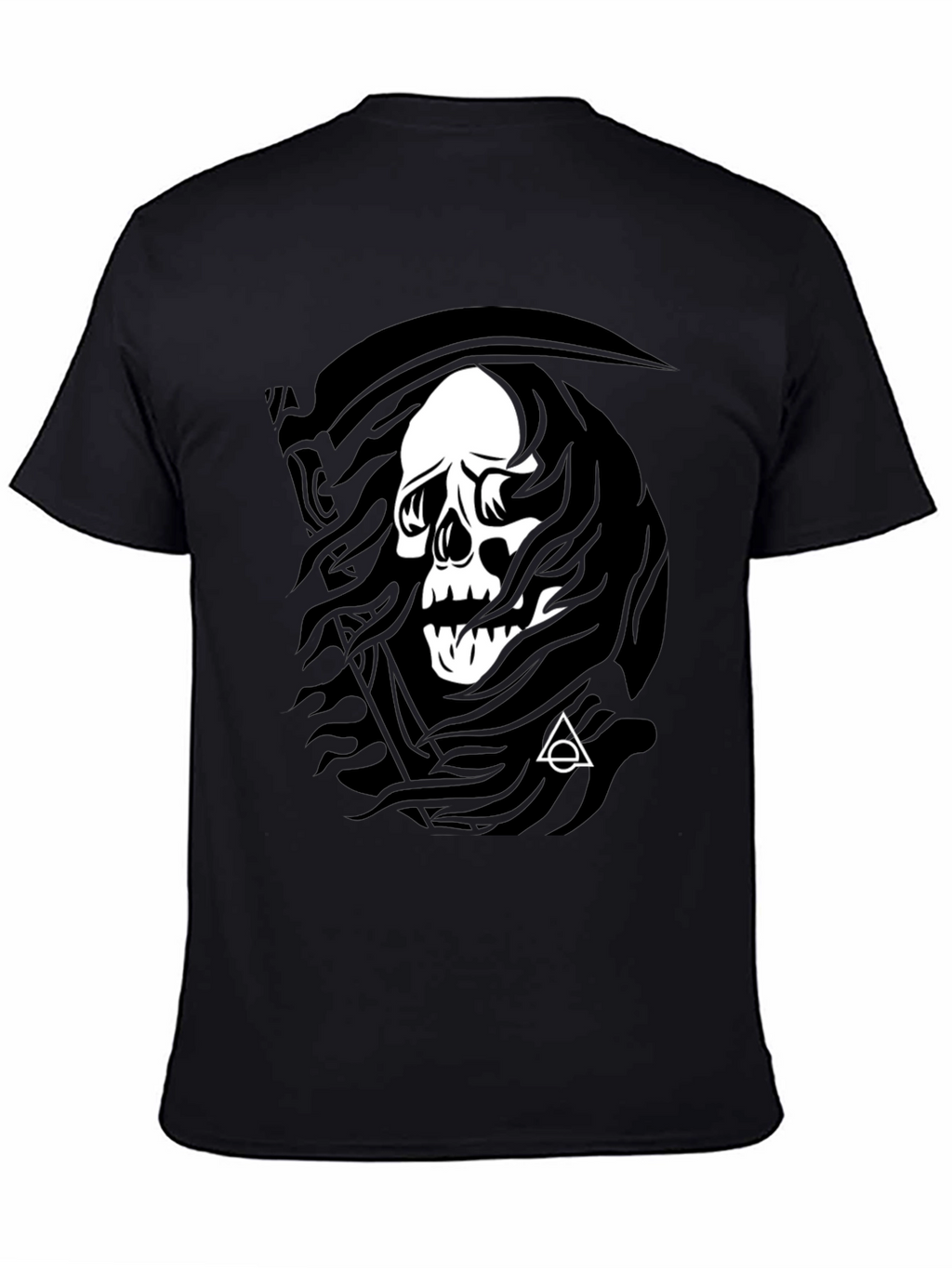 Grim Reaper Skull Graphic Black T-Shirt
