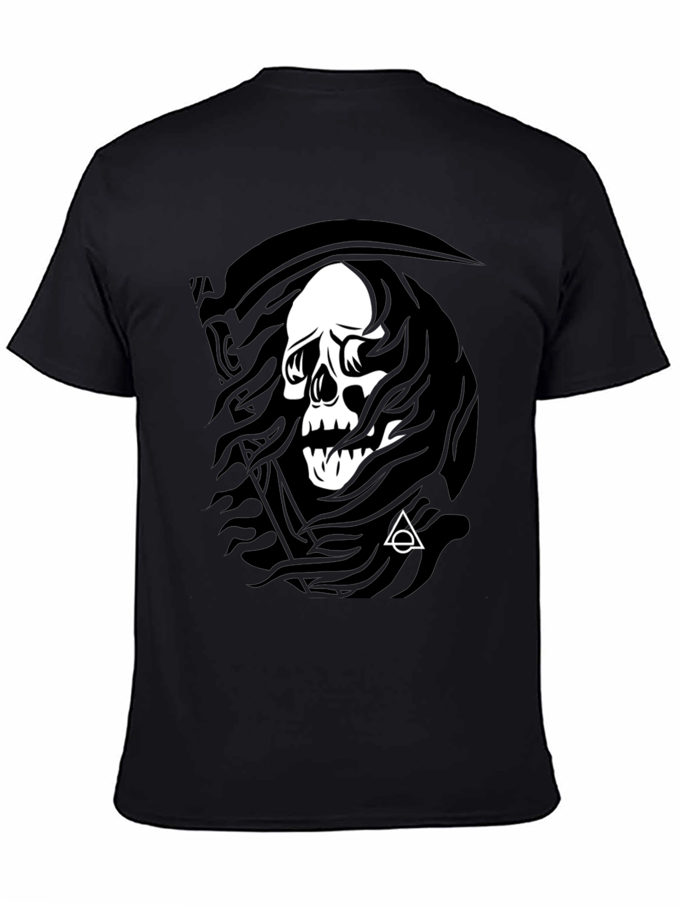 Grim Reaper Skull Graphic Black T-Shirt