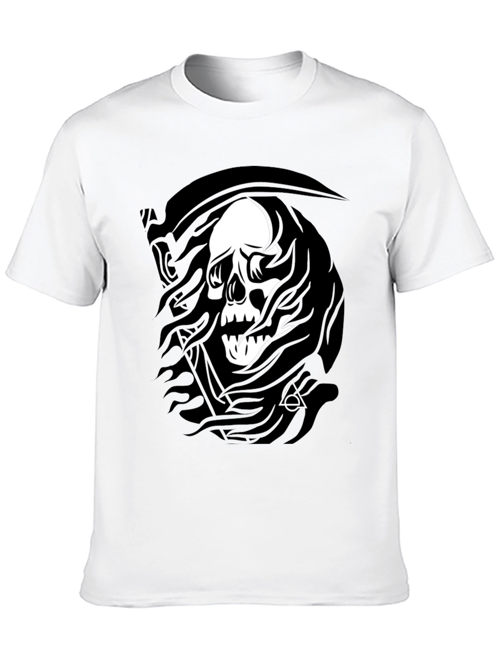 Grim Reaper Skull Graphic Black T-Shirt