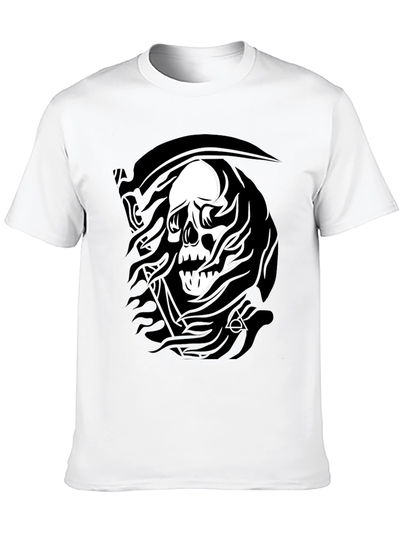 Grim Reaper Skull Graphic Black T-Shirt