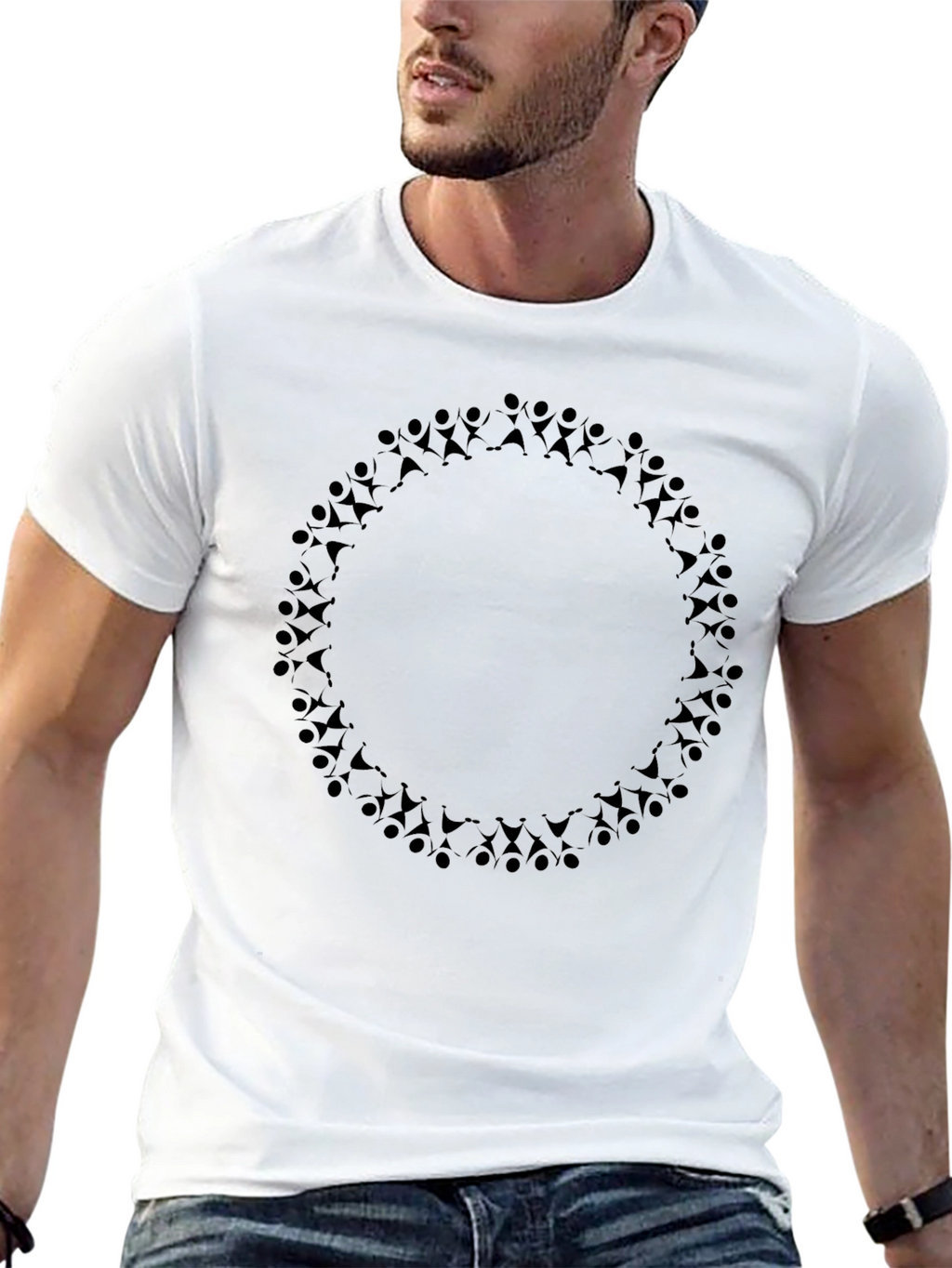 Circle of People Black Graphic Tee
