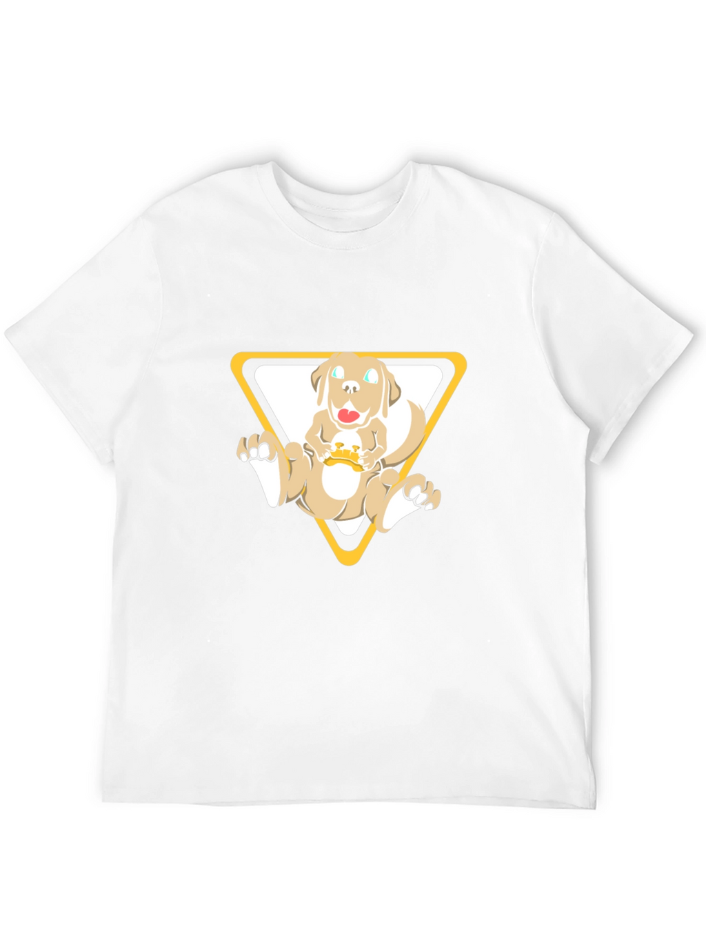 Dog in Triangle Graphic Tee - Black
