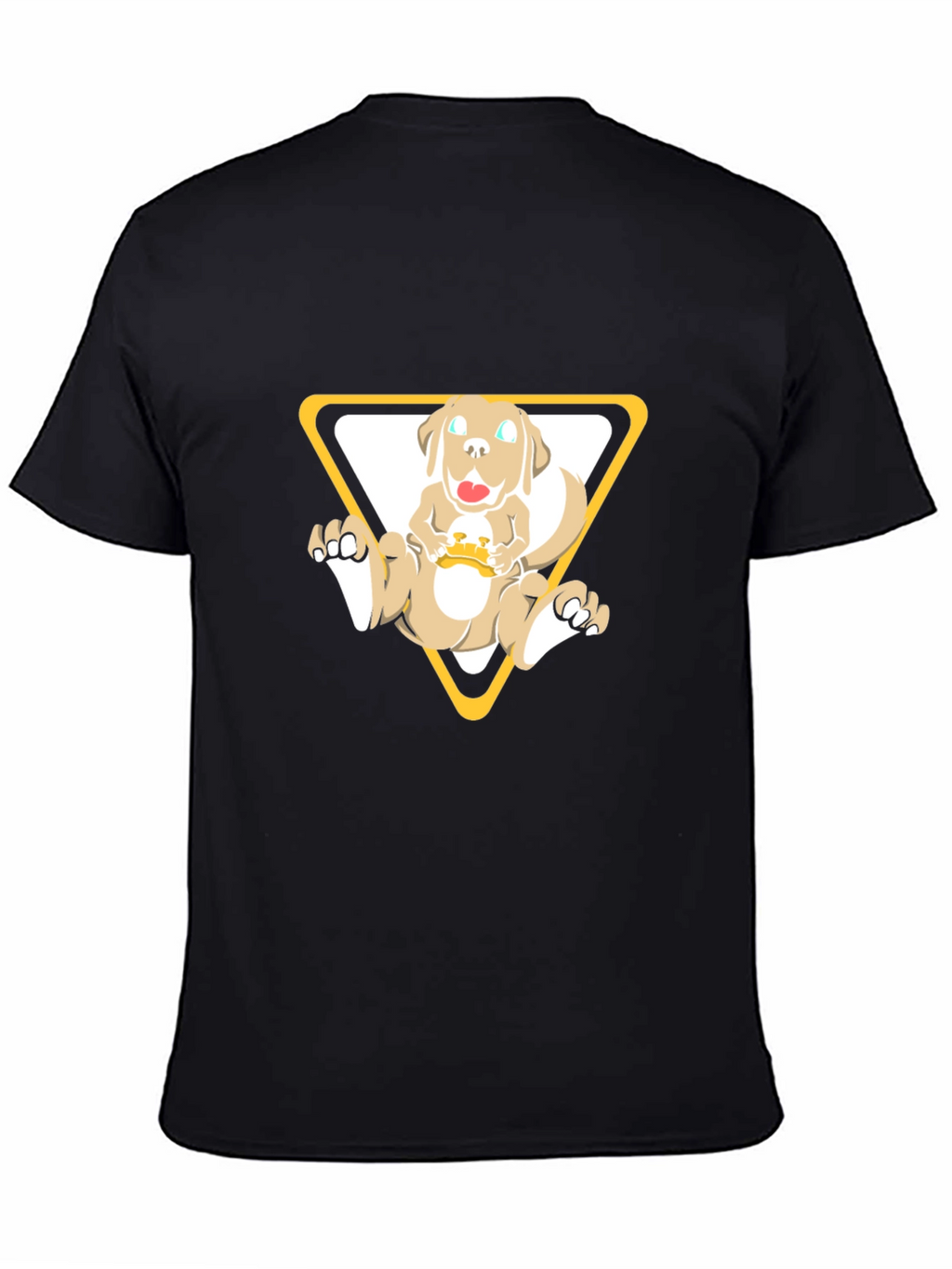 Dog in Triangle Graphic Tee - Black