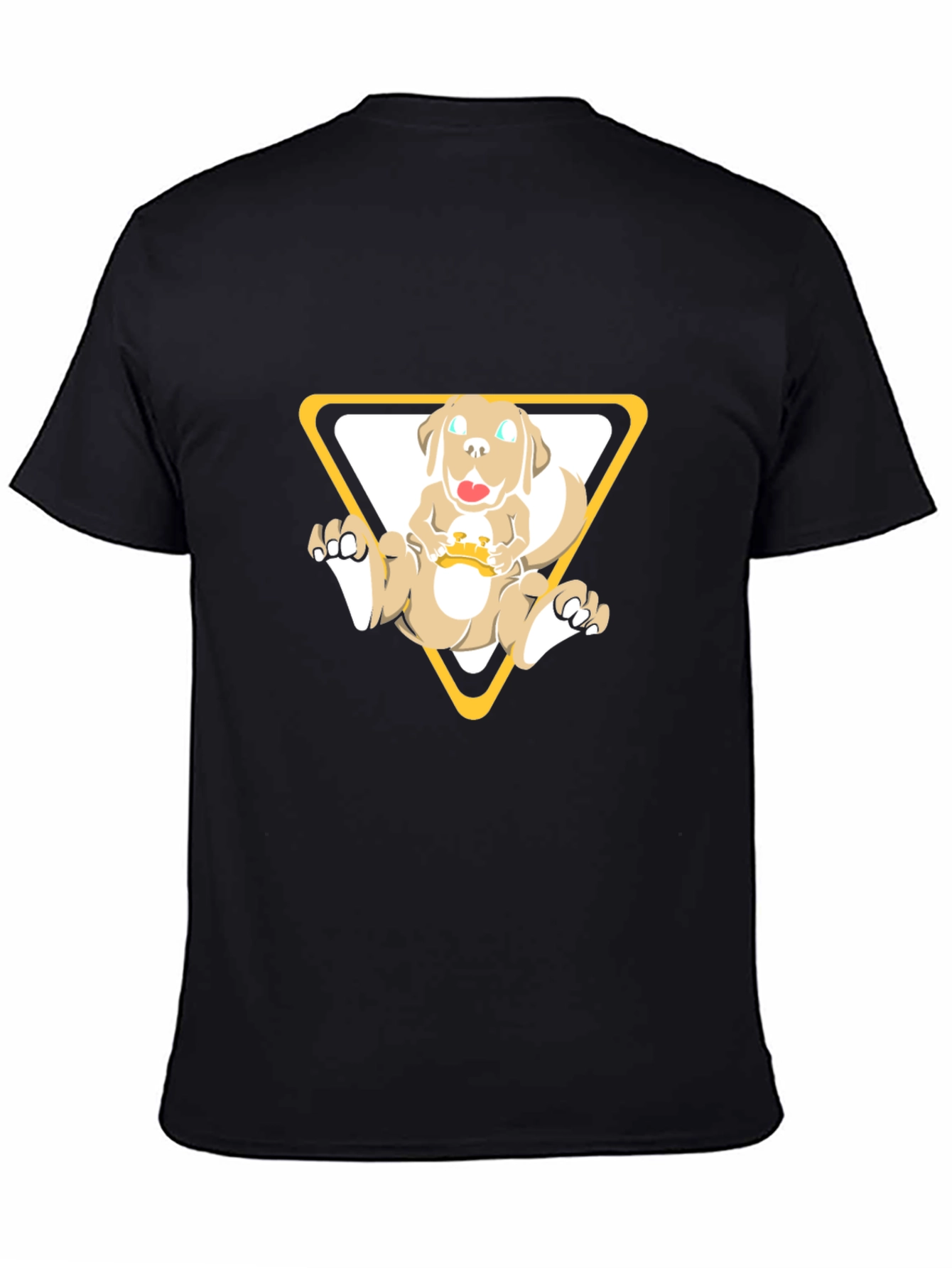 Dog in Triangle Graphic Tee - Black