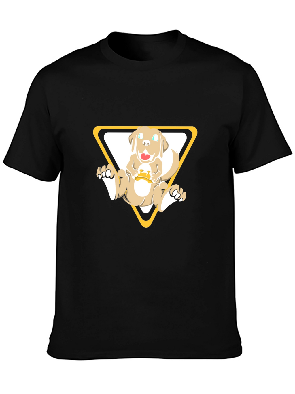 Dog in Triangle Graphic Tee - Black