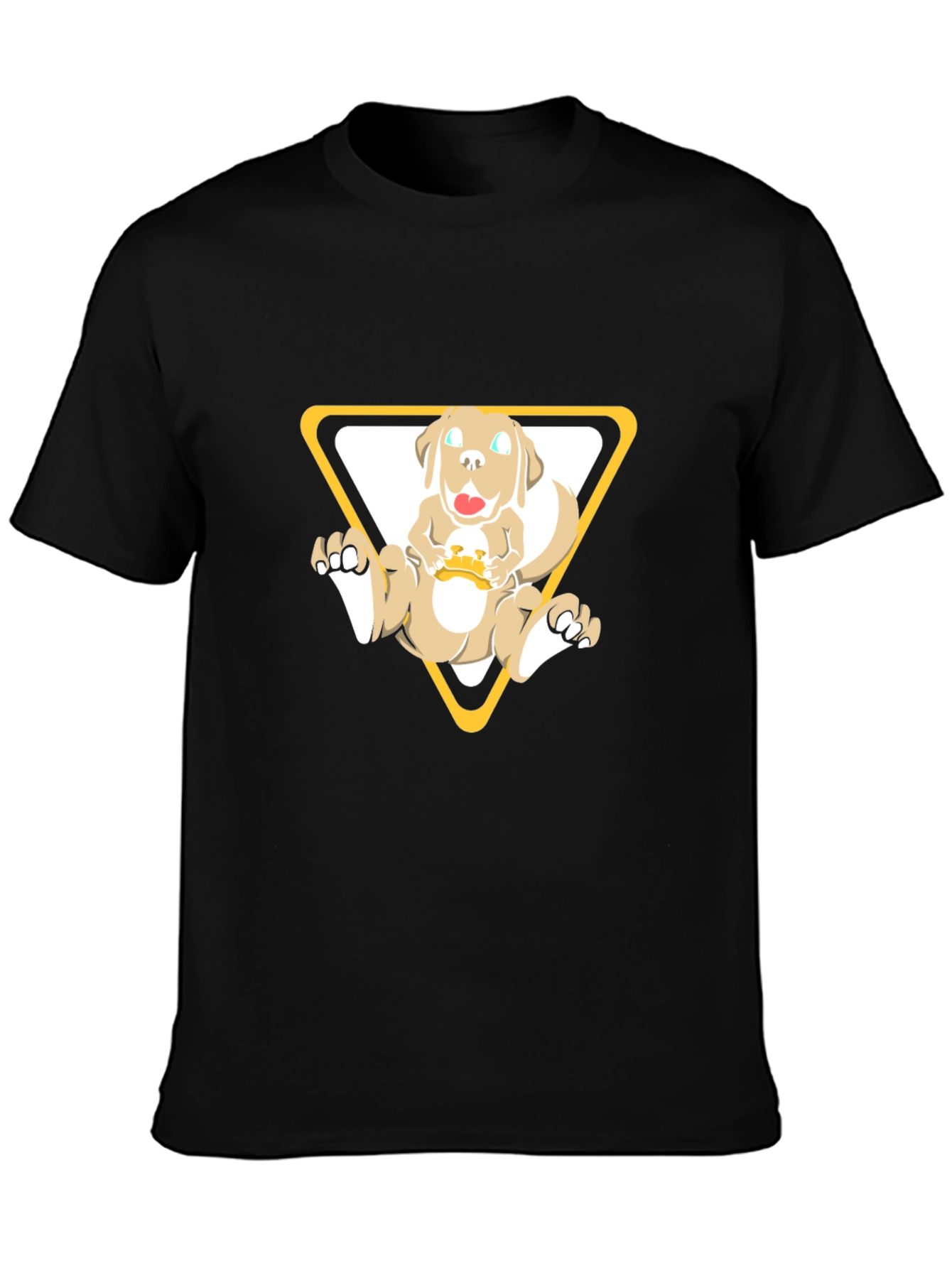 Dog in Triangle Graphic Tee - Black
