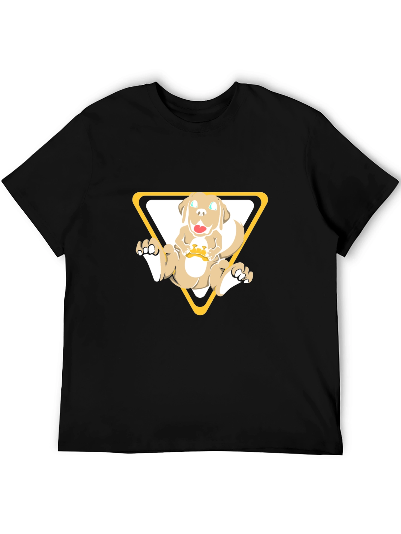 Dog in Triangle Graphic Tee - Black