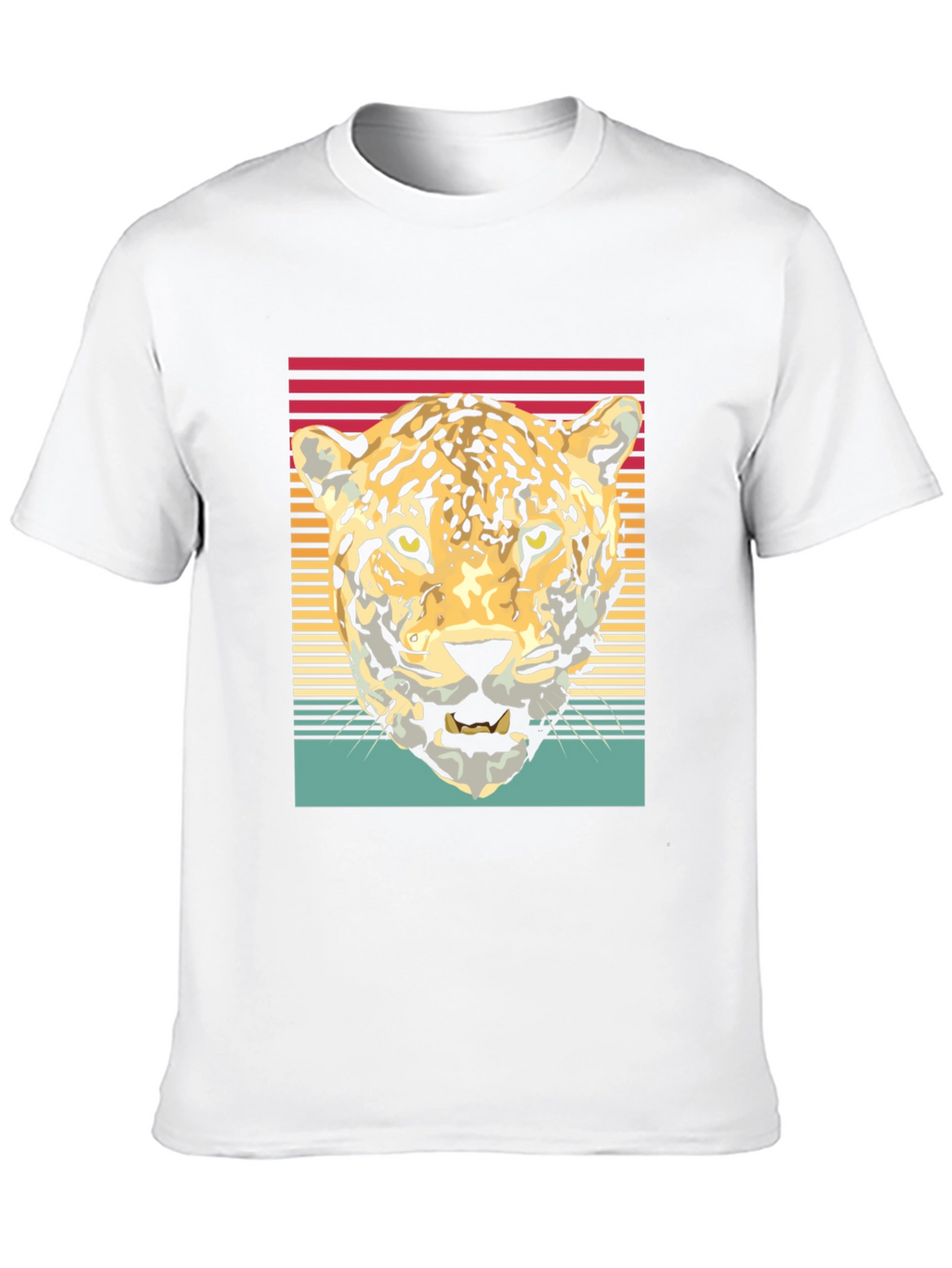 Retro Leopard Graphic Tee - Black