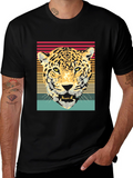 Retro Leopard Graphic Tee - Black