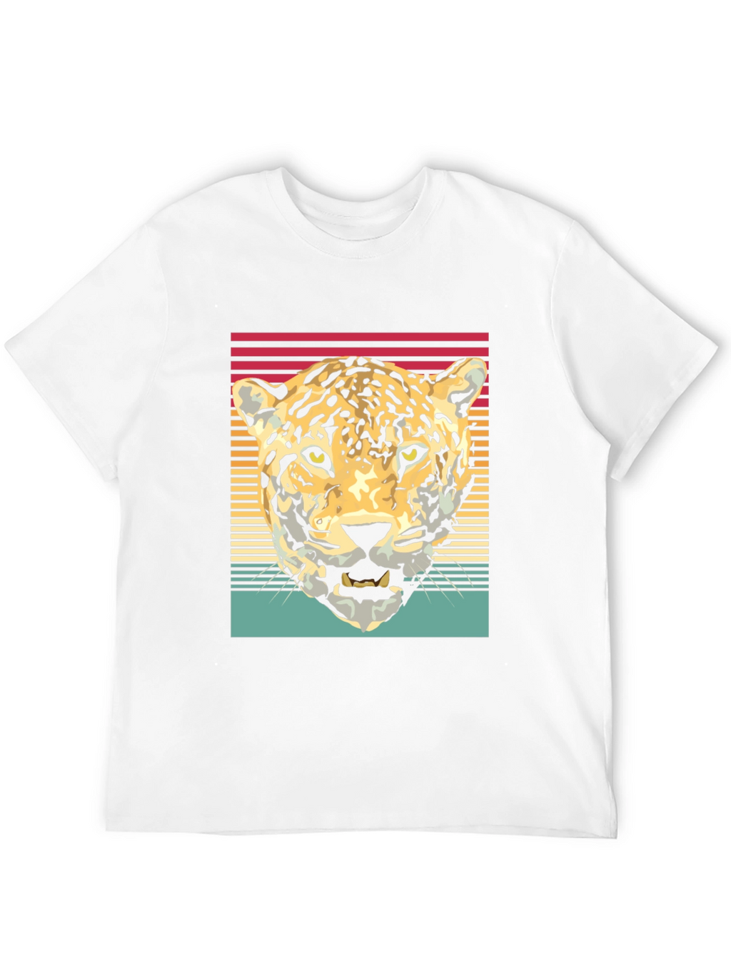 Retro Leopard Graphic Tee - Black