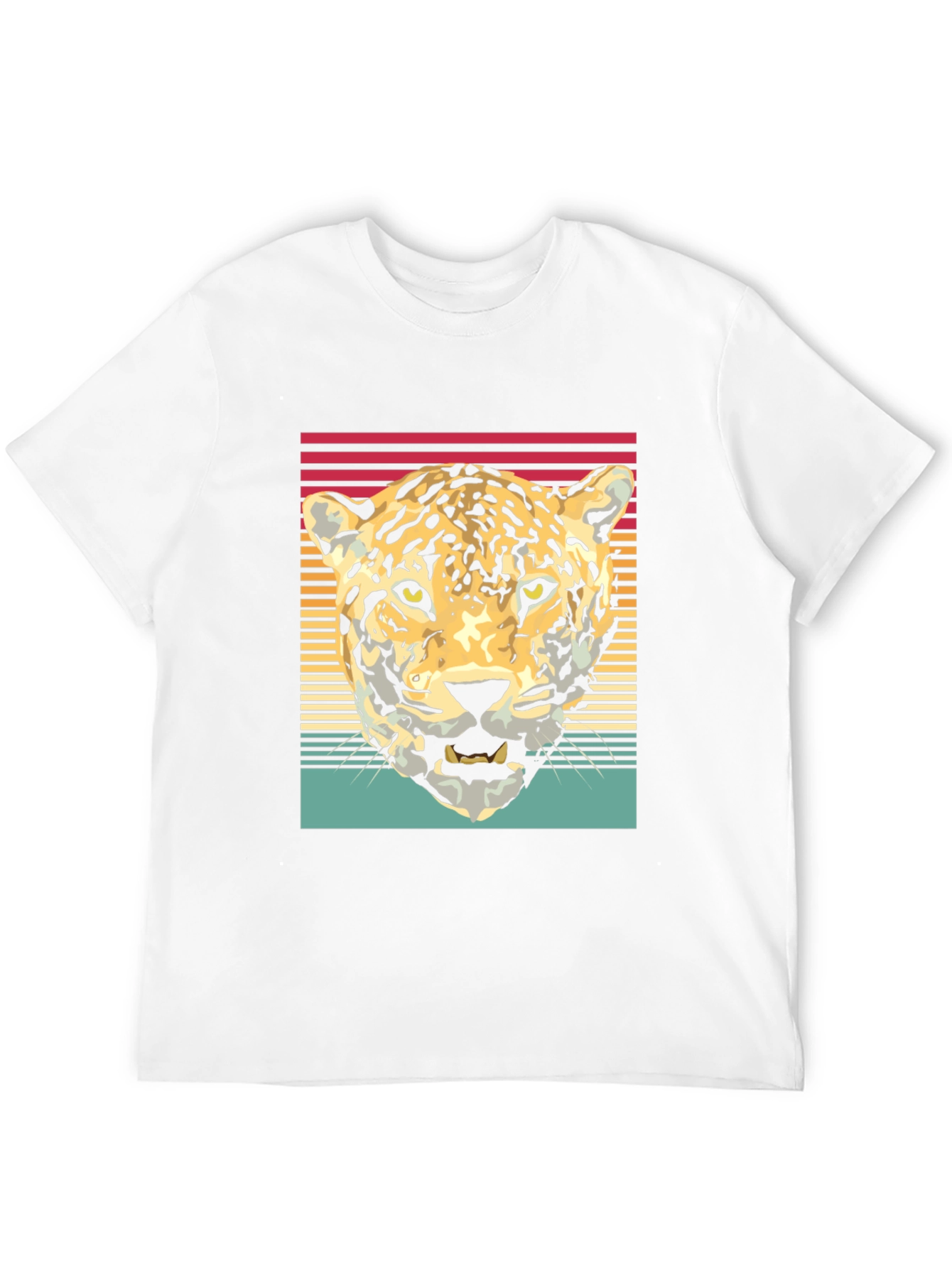 Retro Leopard Graphic Tee - Black