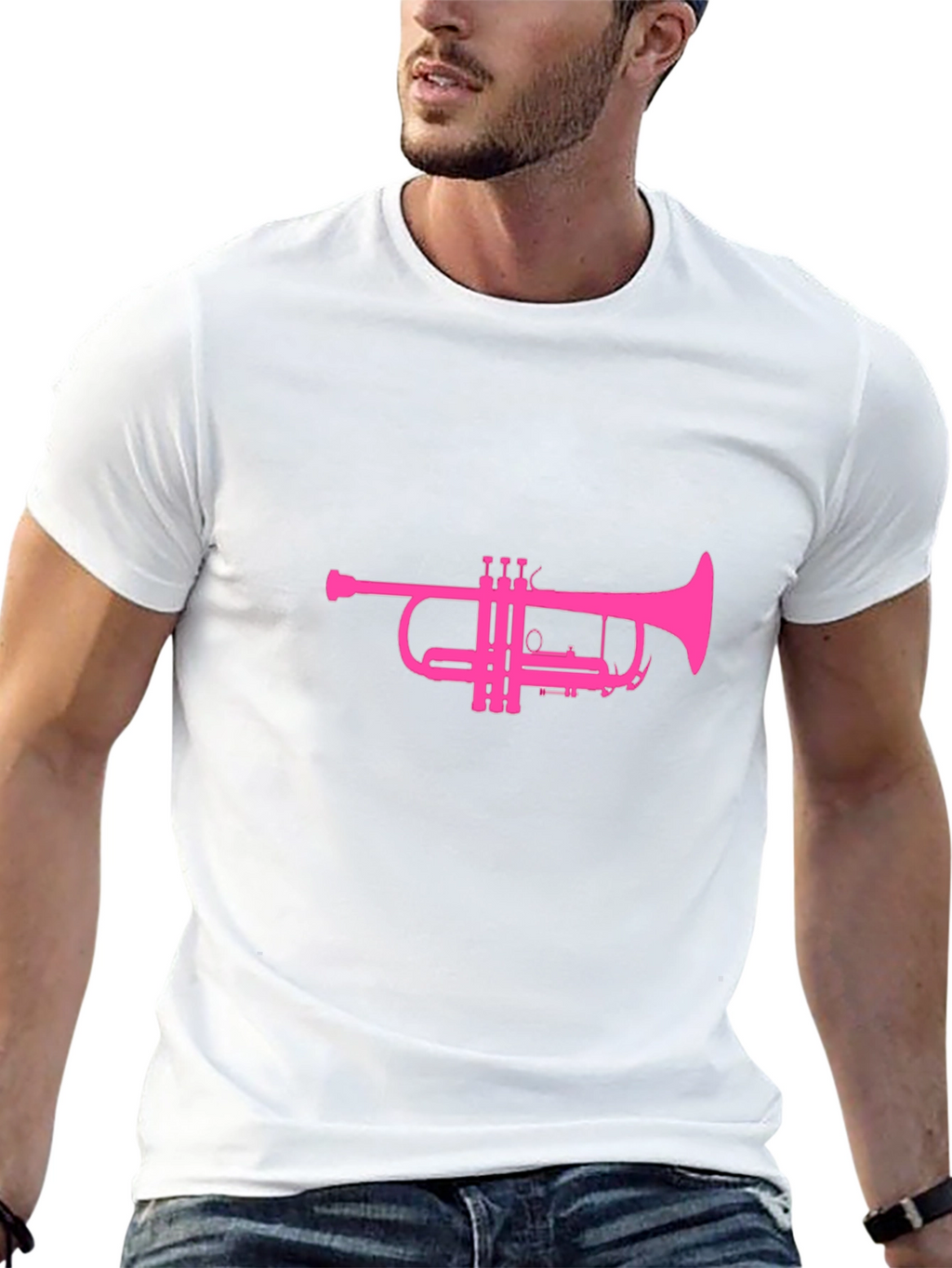 Trumpet Graphic T-Shirt - Black Cotton Tee