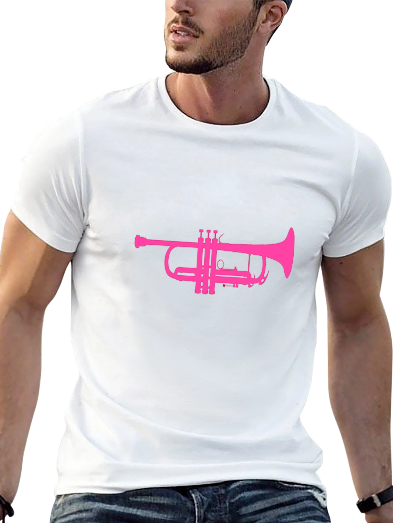 Trumpet Graphic T-Shirt - Black Cotton Tee