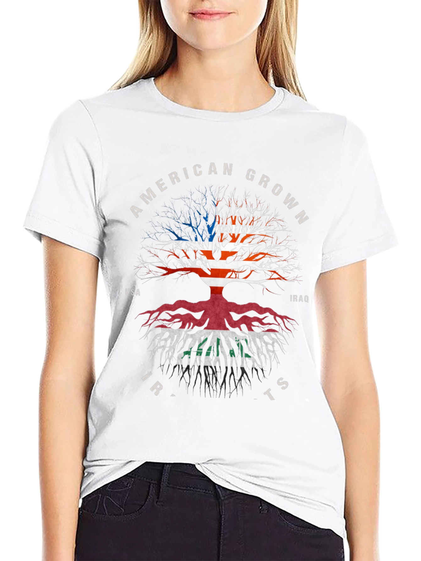 American Grown Iraqi Roots Black T-Shirt
