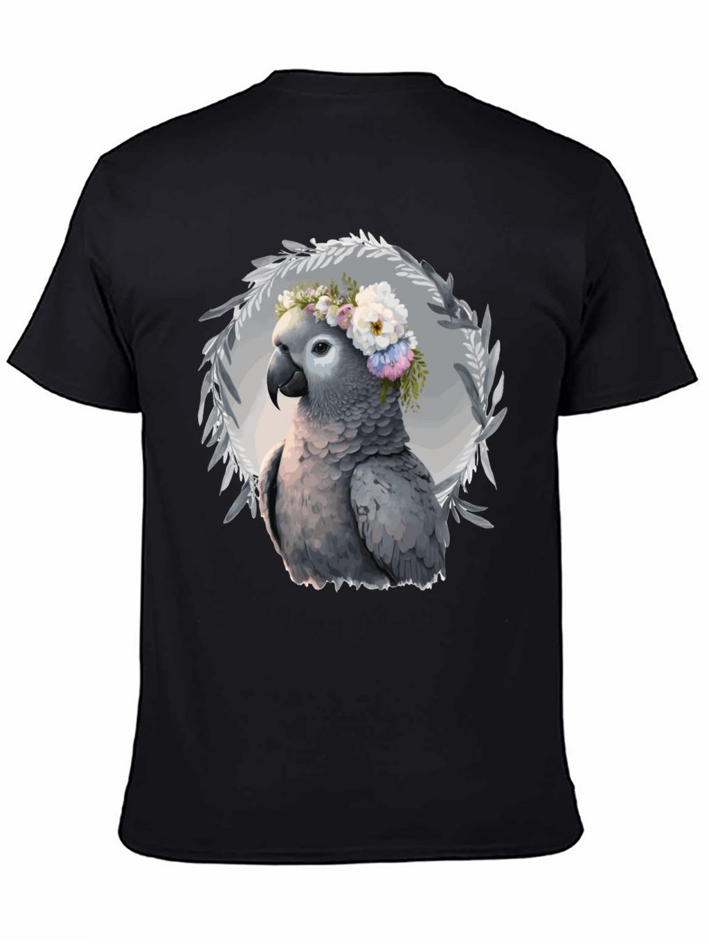 Parrot Floral Wreath T-Shirt