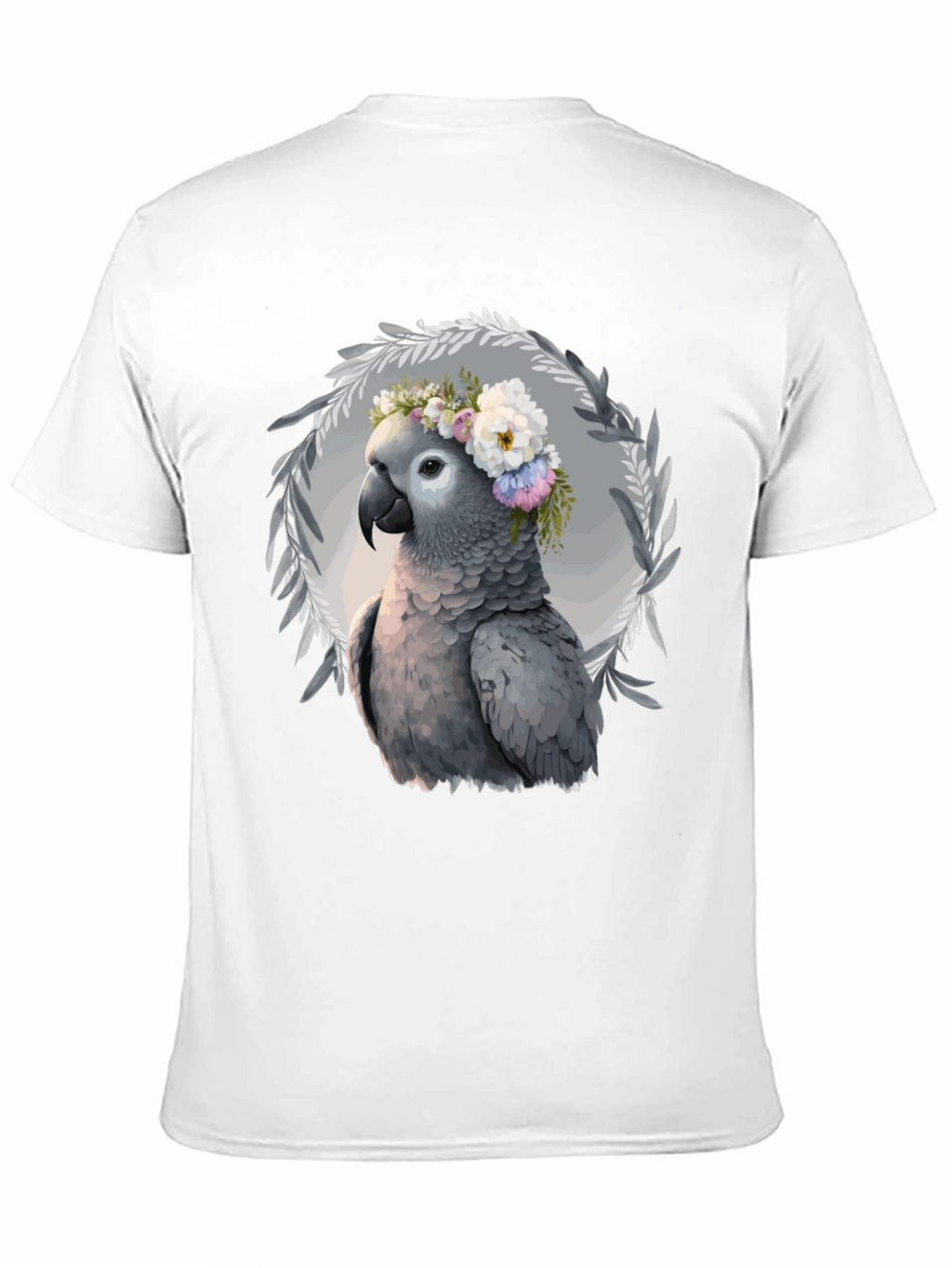 Parrot Floral Wreath T-Shirt