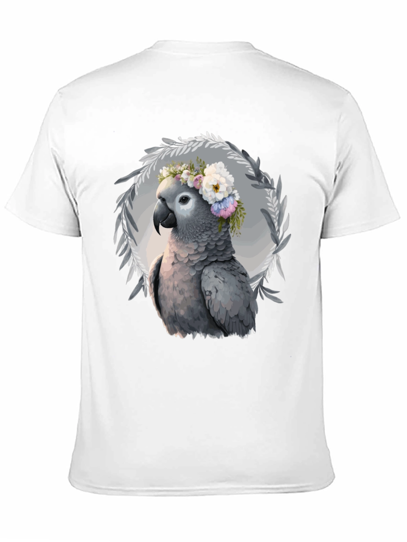 Parrot Floral Wreath T-Shirt