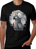 Parrot Floral Wreath T-Shirt