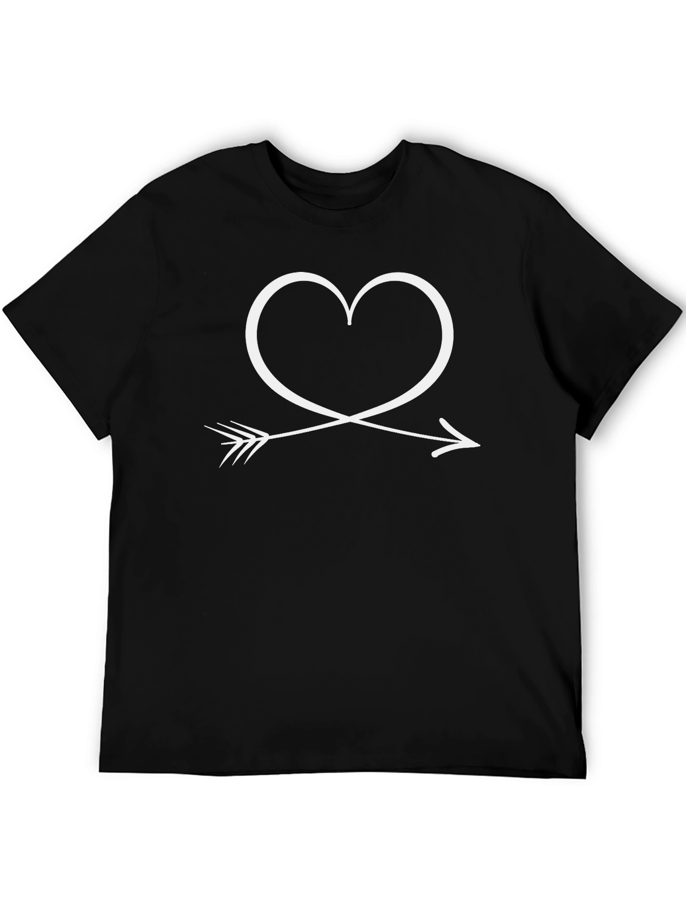 Heart Arrow Graphic Tee - Black Casual Shirt