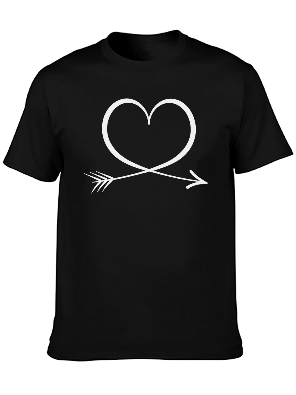 Heart Arrow Graphic Tee - Black Casual Shirt