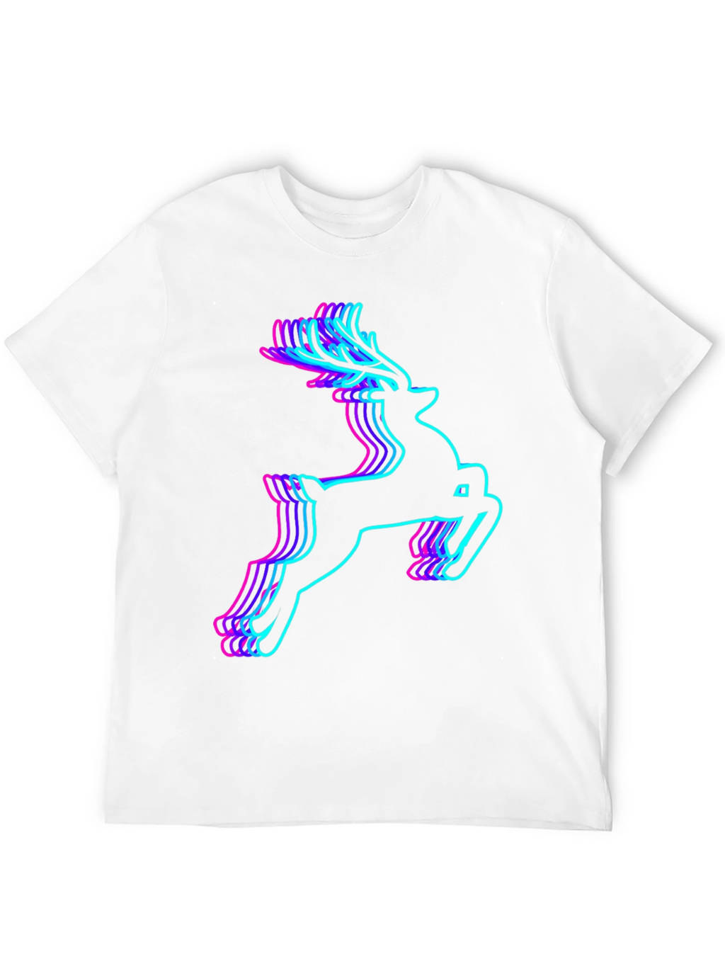 Neon Reindeer Graphic Tee - Mens Black T-Shirt