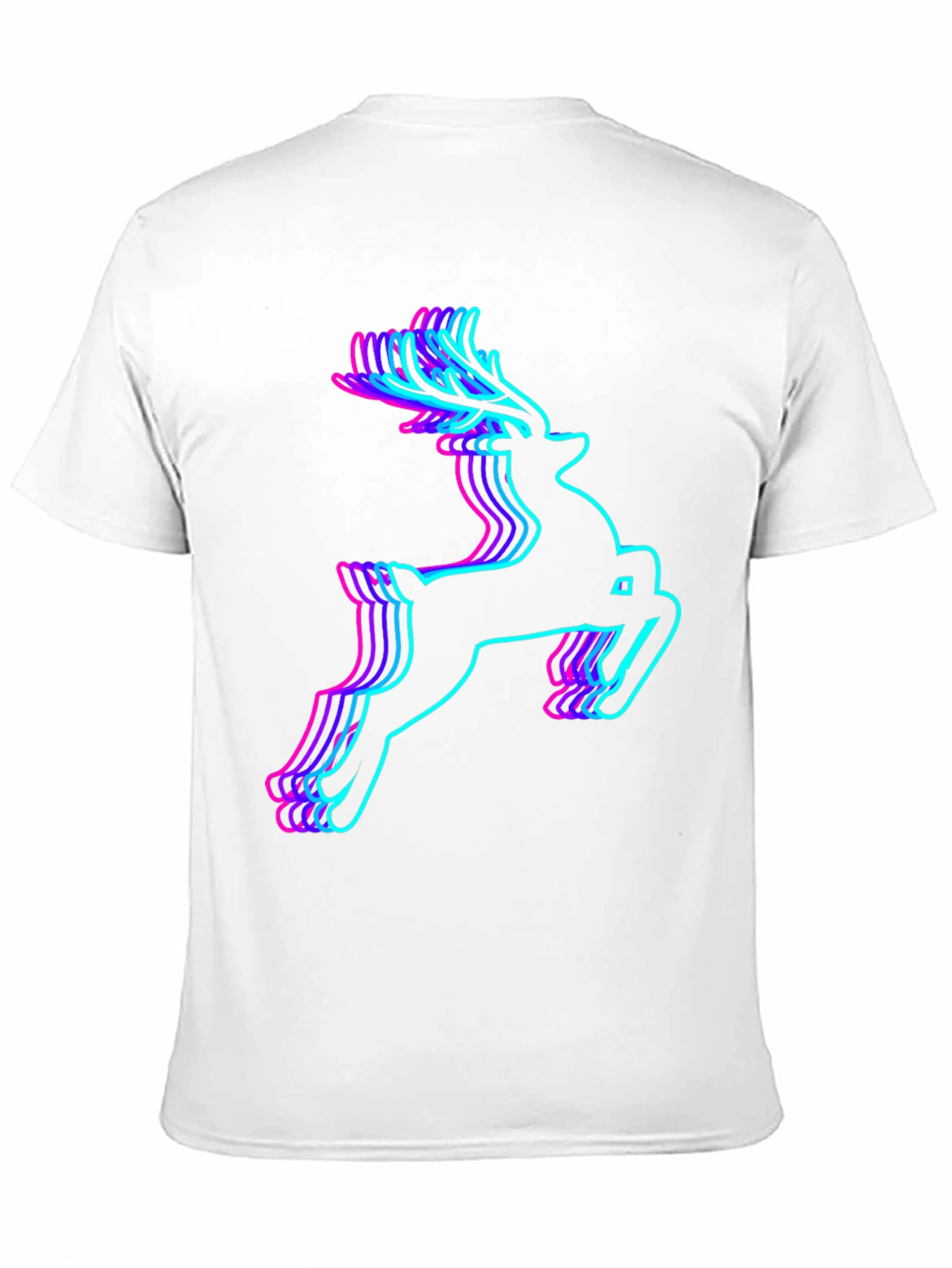 Neon Reindeer Graphic Tee - Mens Black T-Shirt