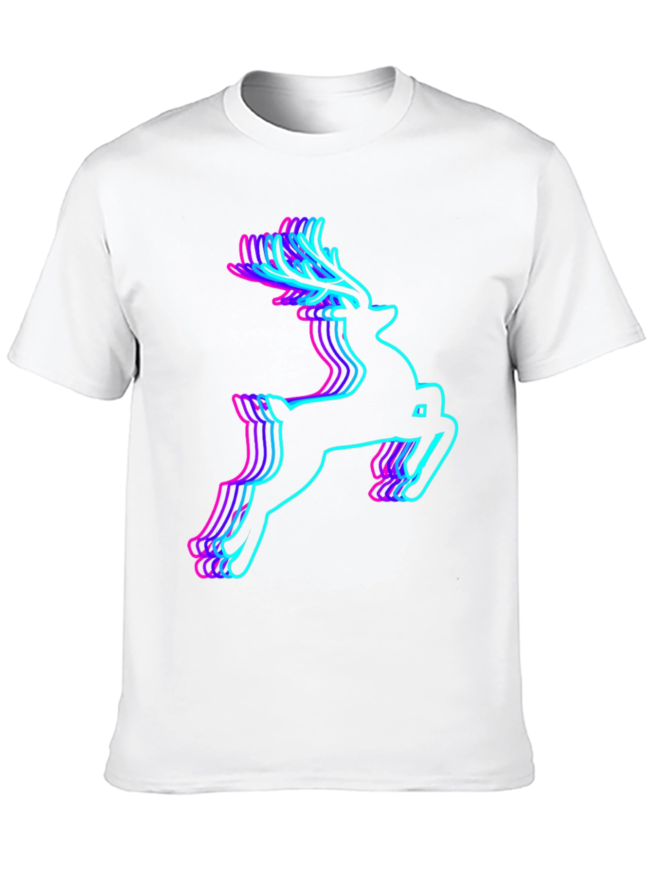 Neon Reindeer Graphic Tee - Mens Black T-Shirt