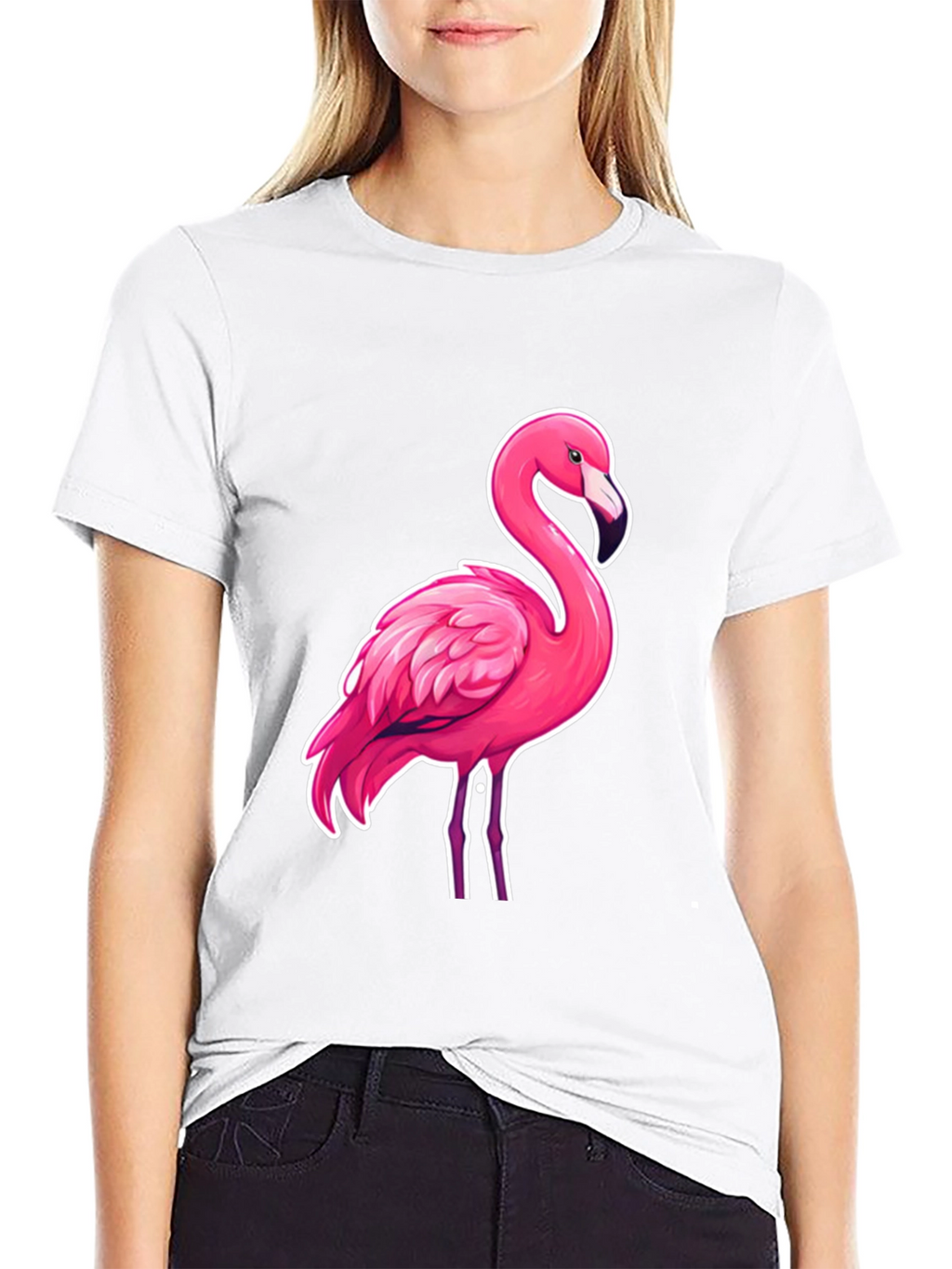 Cool Flamingo Graphic Tee - Stylish Black T-Shirt