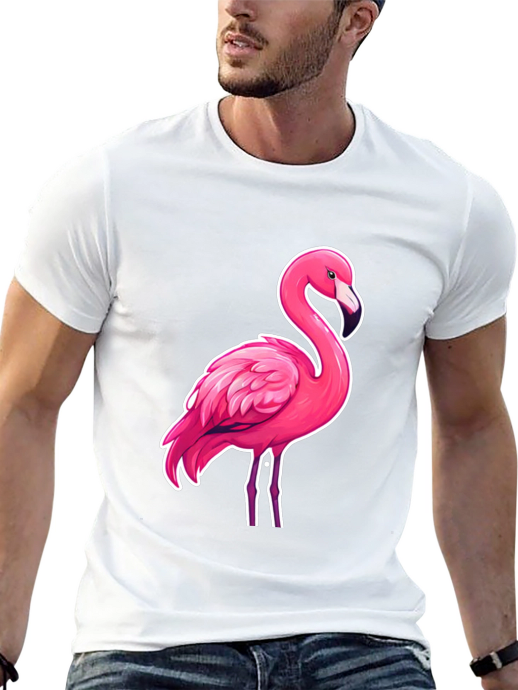 Cool Flamingo Graphic Tee - Stylish Black T-Shirt