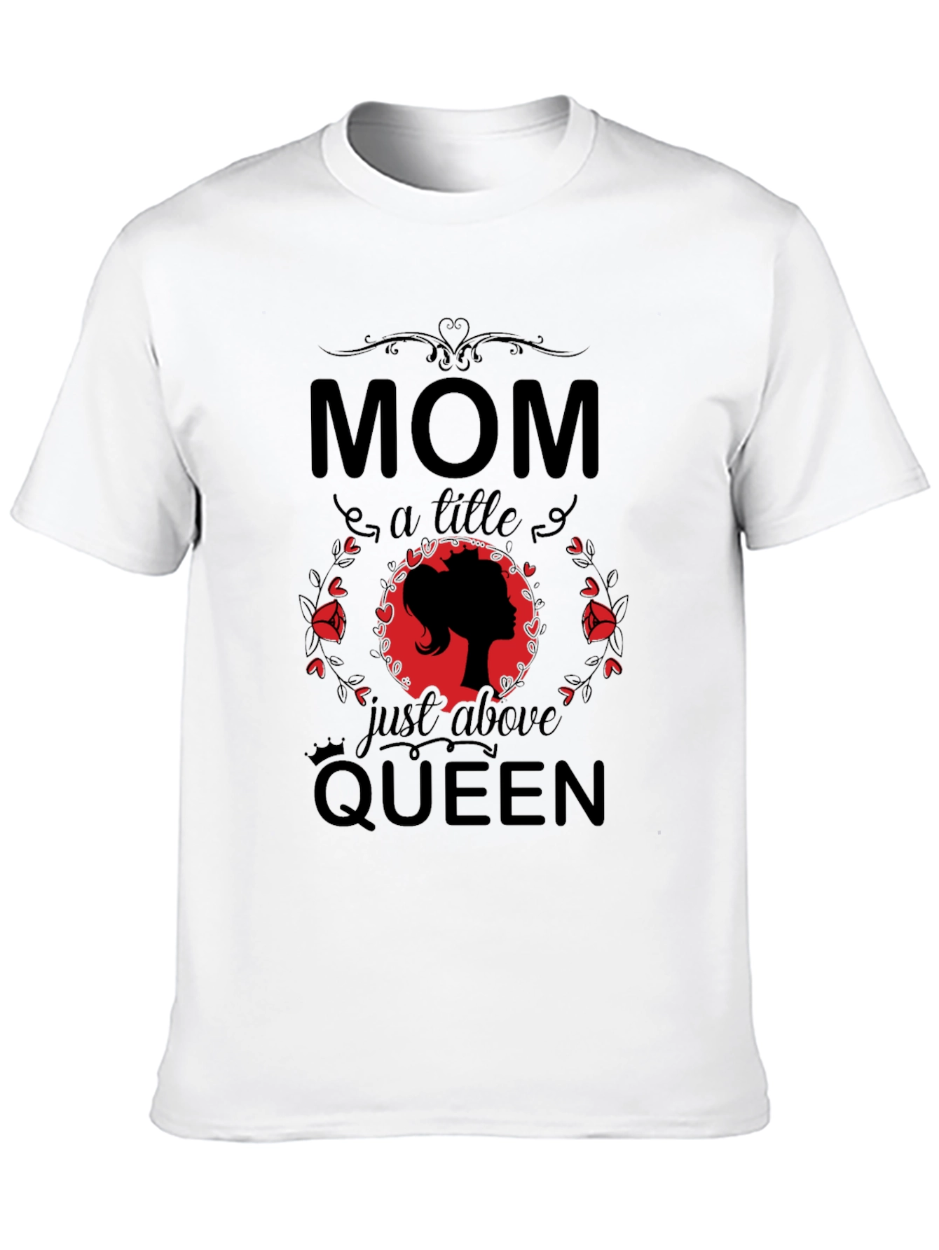 Mom Above Queen Black Graphic Tee