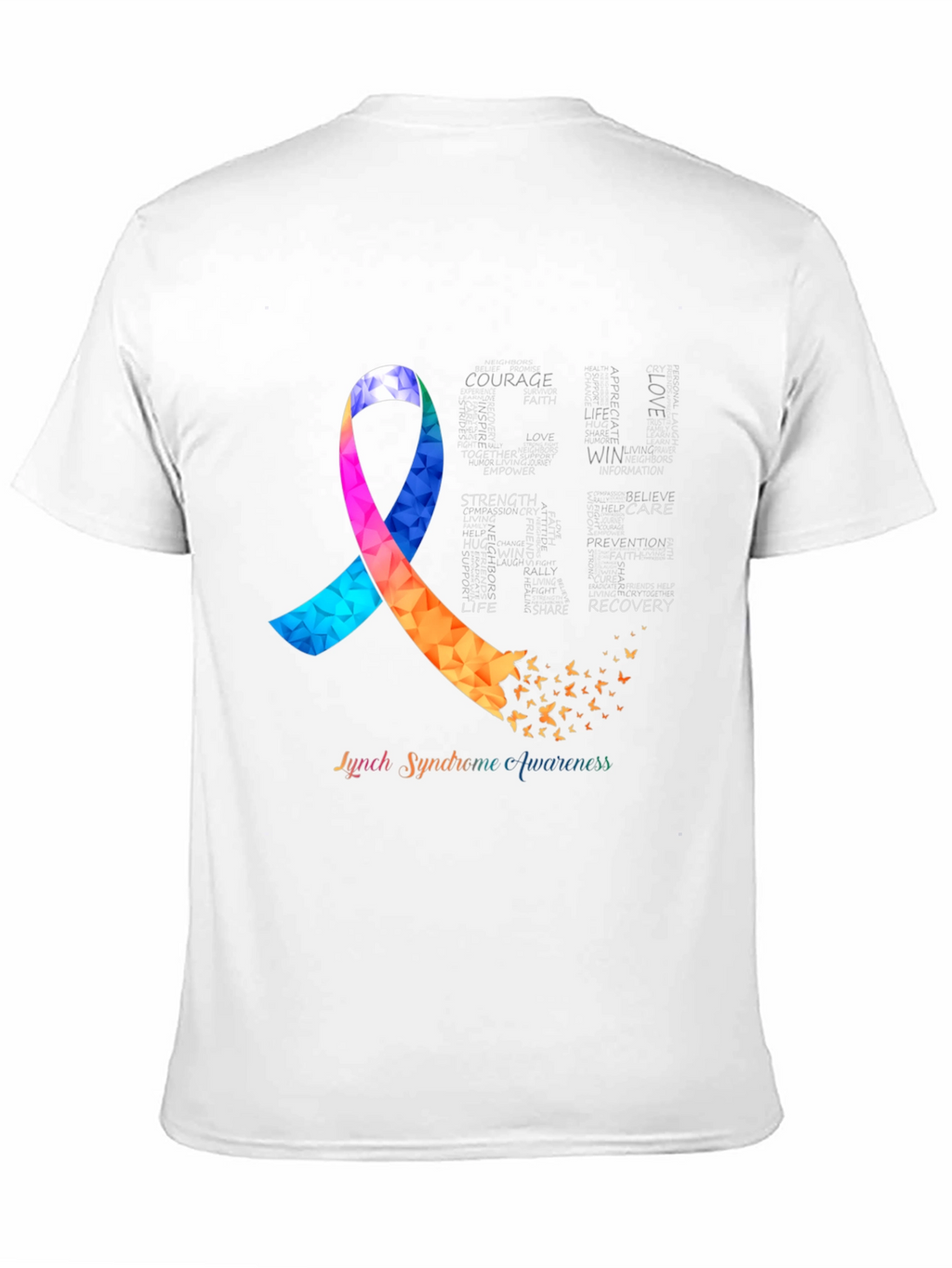 Lynch Syndrome Awareness T-Shirt Ribbon Butterfly