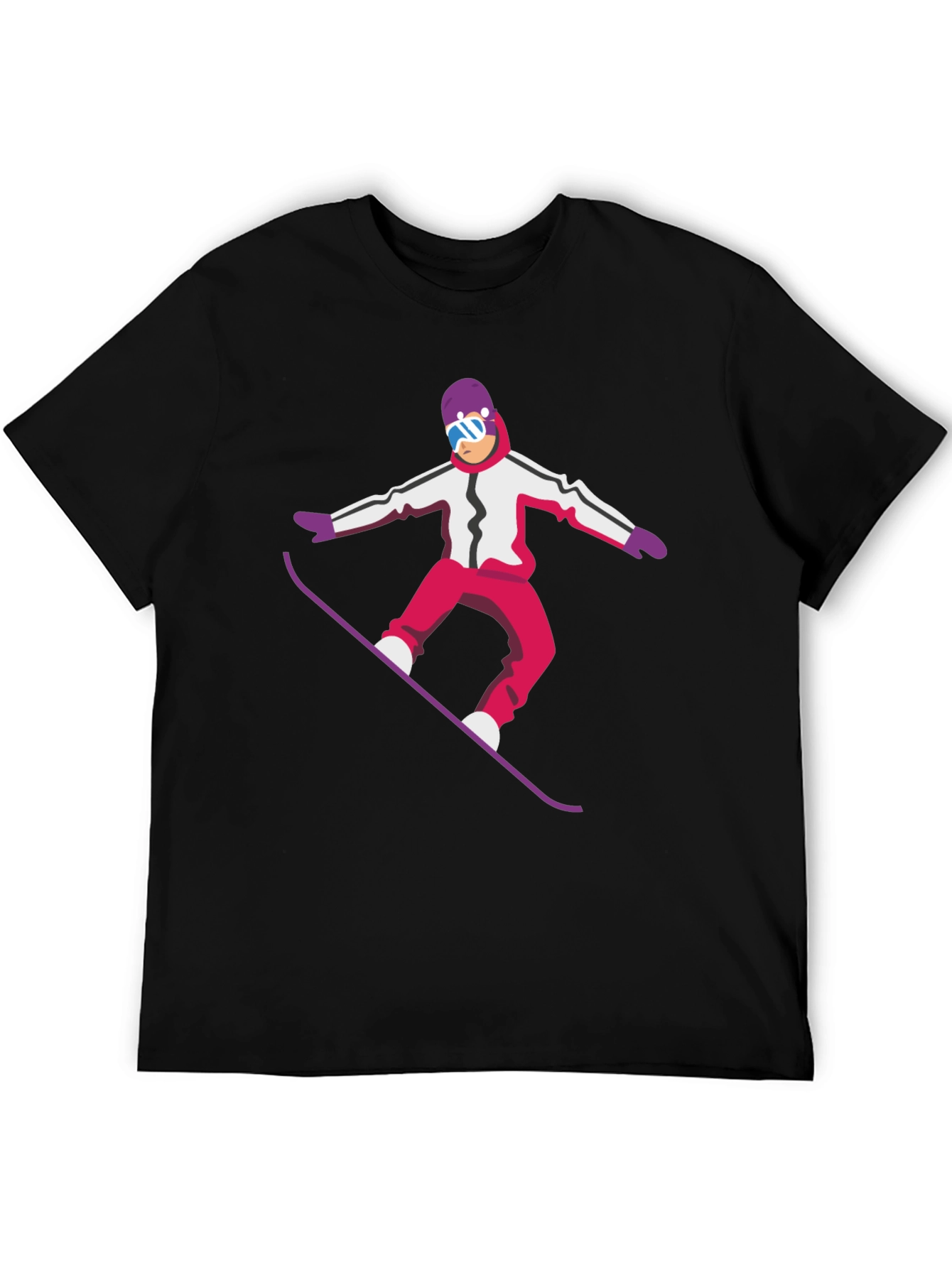 Snowboarder Graphic Tee - Cool Black T-Shirt