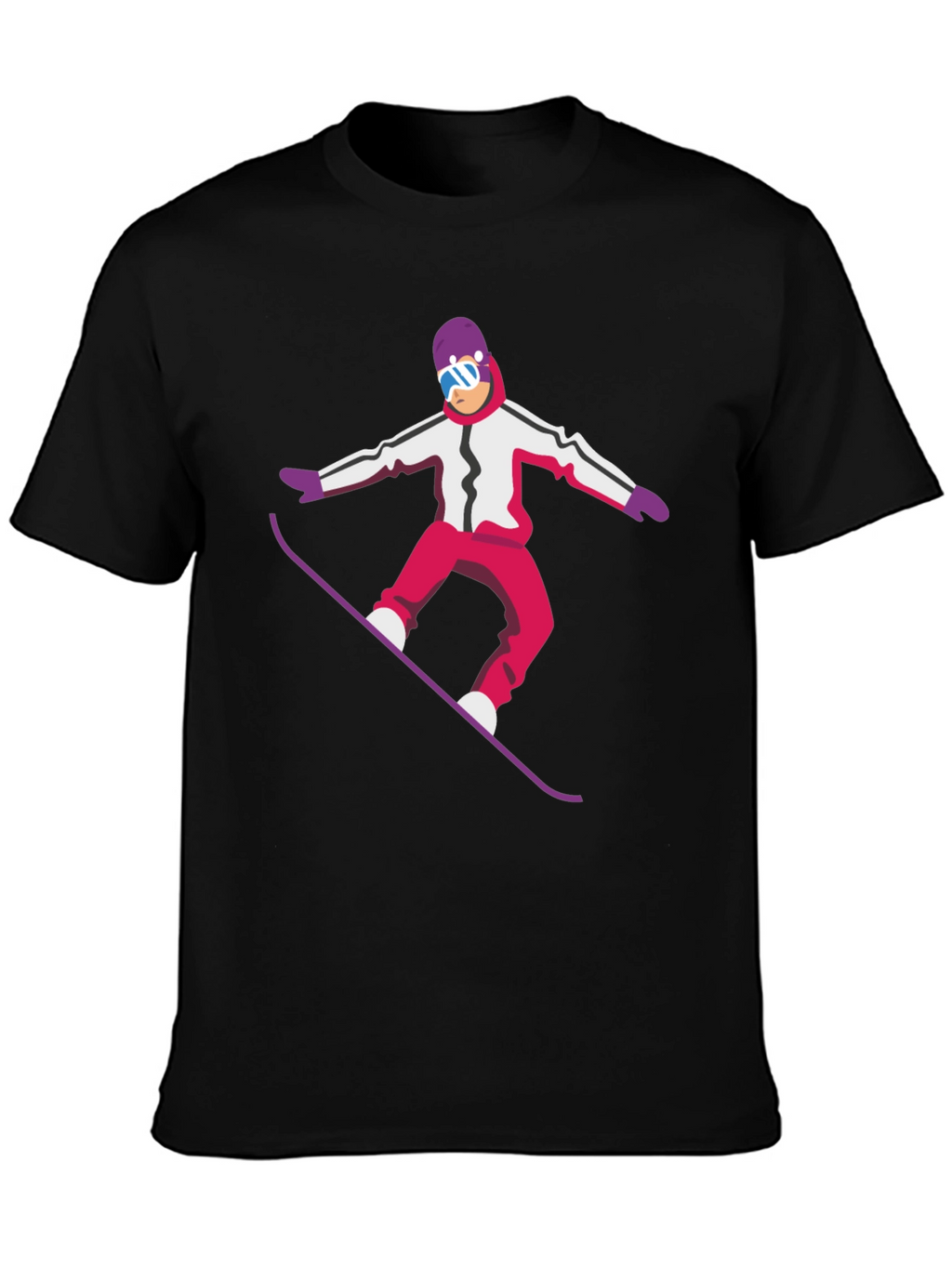 Snowboarder Graphic Tee - Cool Black T-Shirt