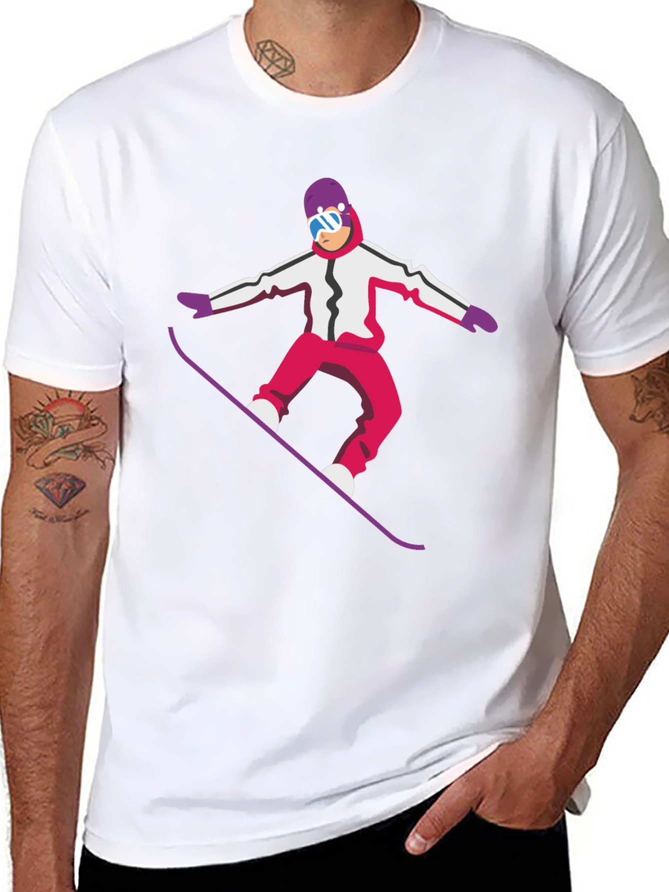 Snowboarder Graphic Tee - Cool Black T-Shirt